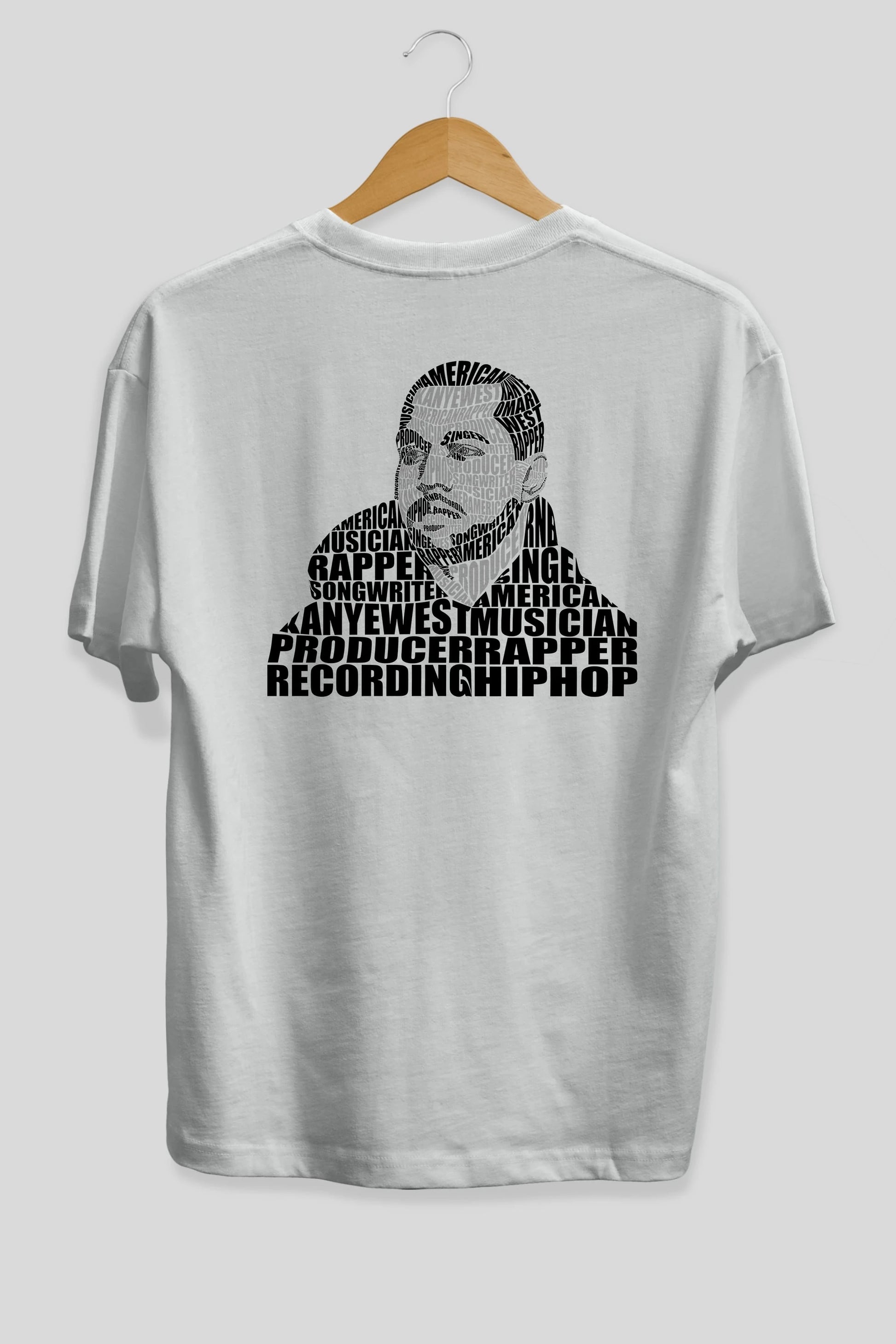 Kanye West Calligram Arka Baskılı Oversize t-shirt %100 pamuk Erkek Kadın Unisex
