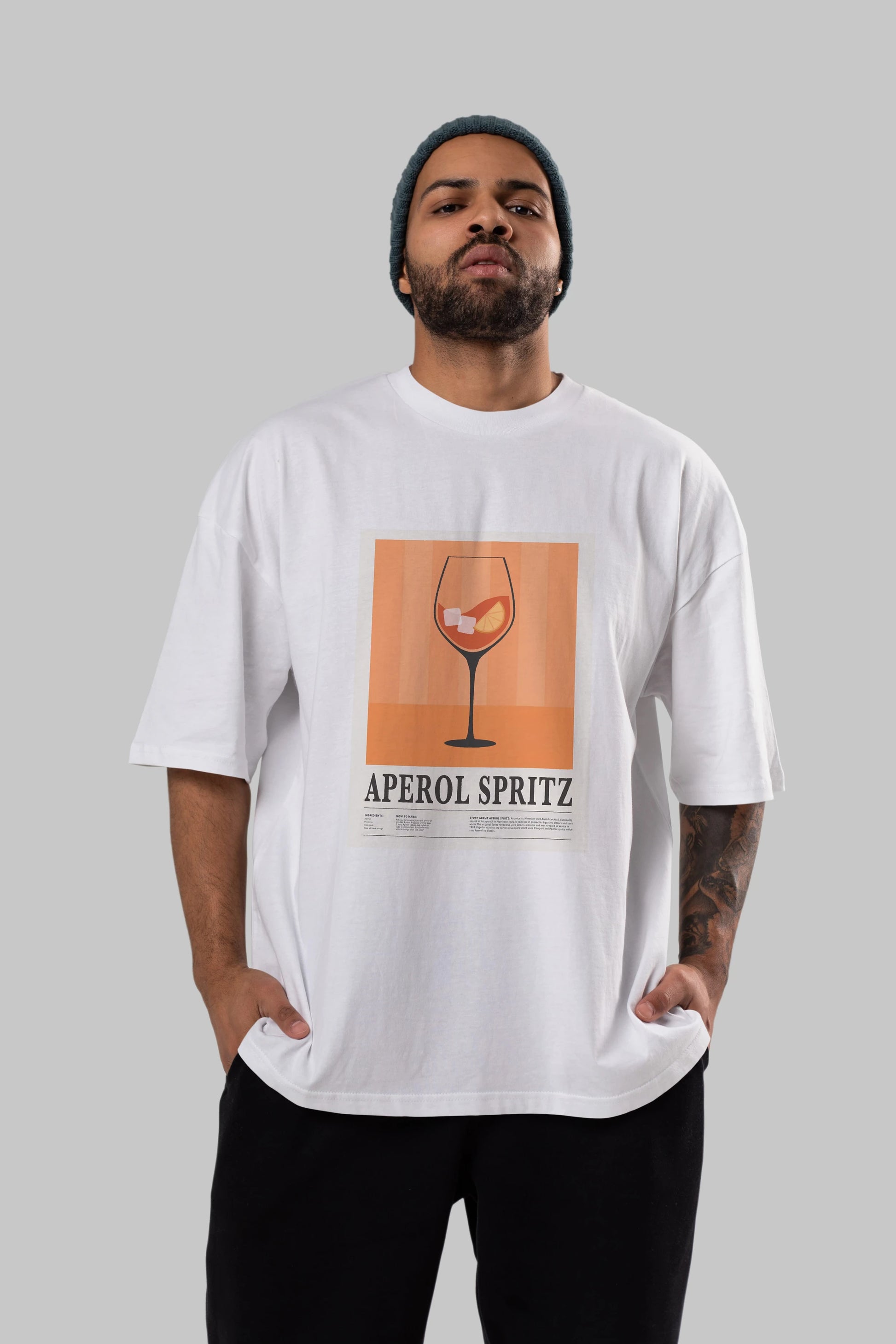Aperol Spritz 8 Ön Baskılı Oversize t-shirt Erkek Kadın Unisex %100 Pamuk Bisiklet Yaka tişort
