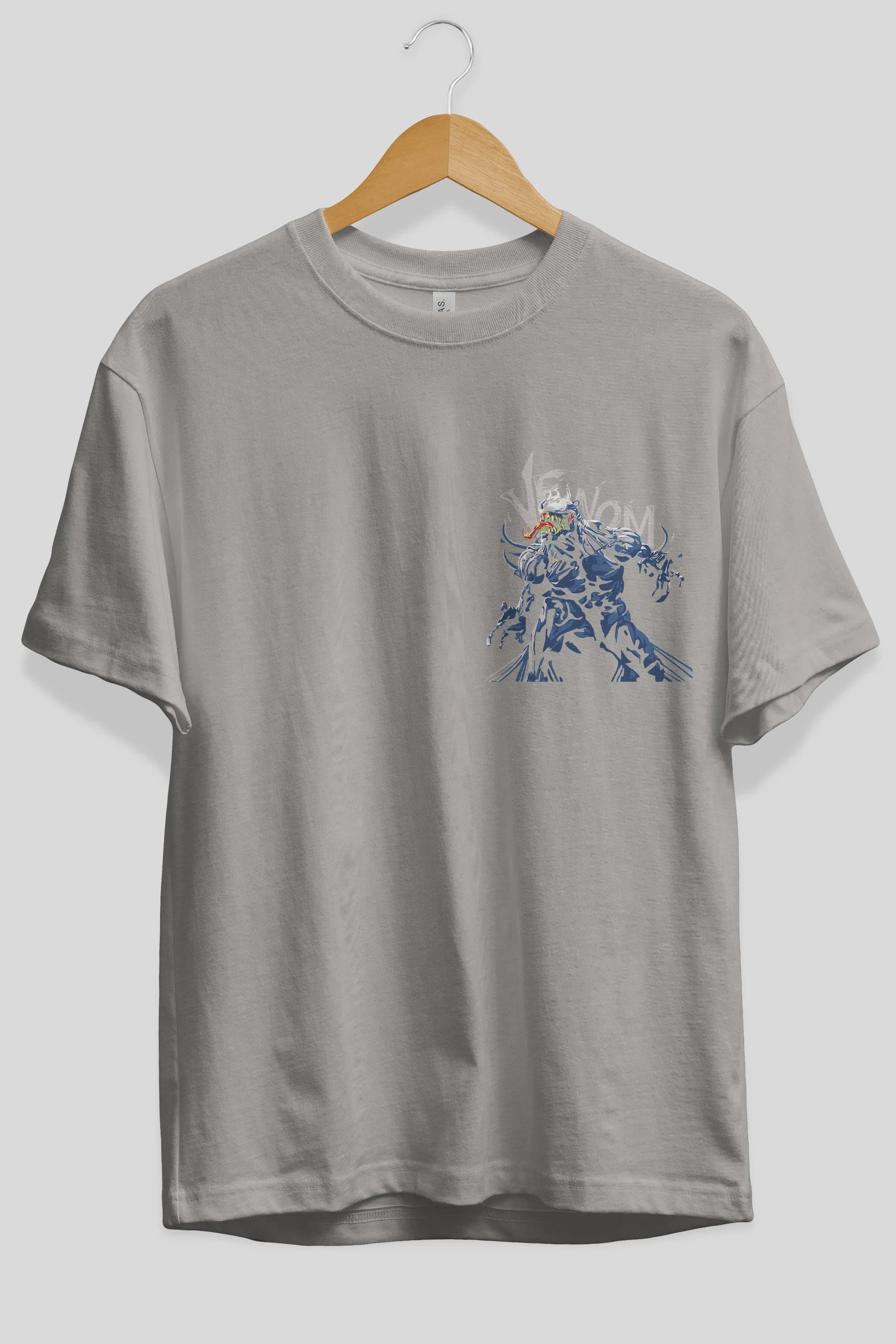 Venom (8) Ön Sol Baskılı Oversize t-shirt Erkek Kadın Unisex %100 Pamuk Bisiklet Yaka tişort