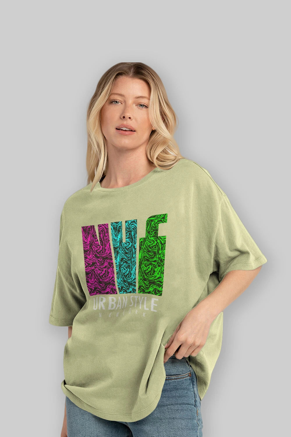 Urban Style Newyork Ön Baskılı Oversize t-shirt Erkek Kadın Unisex