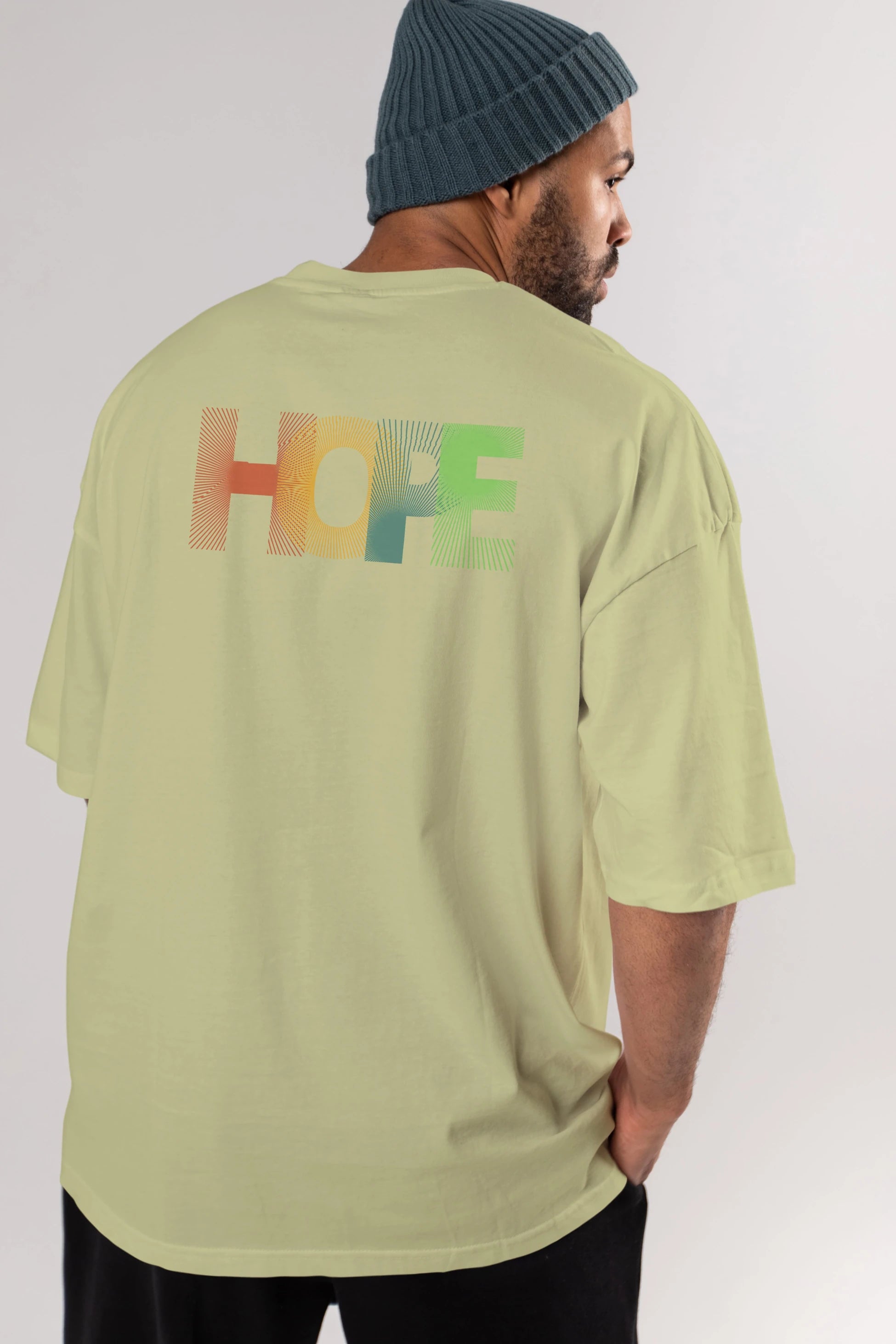 Hope Arka Baskılı Oversize t-shirt Erkek Kadın Unisex