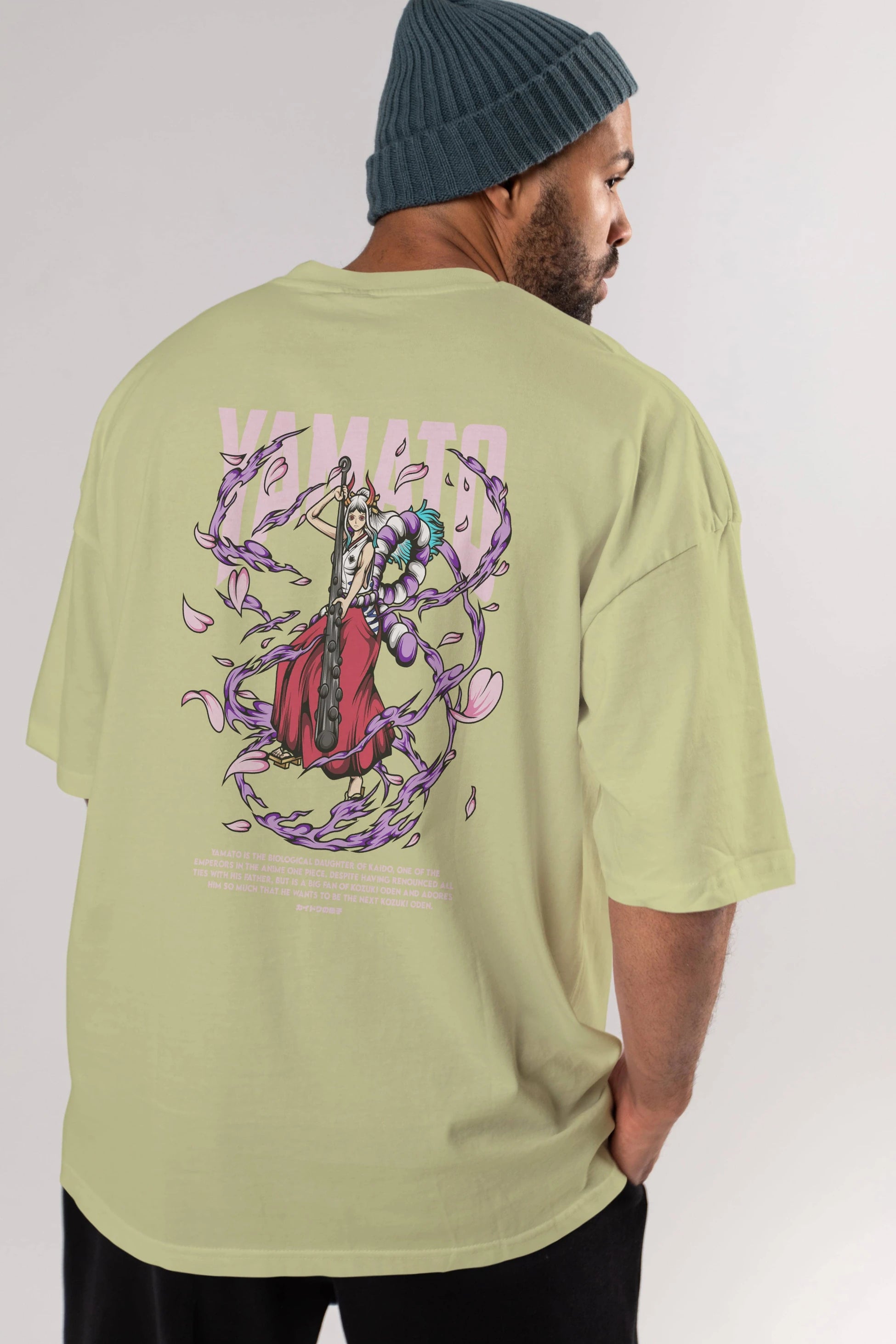 Yamato Anime Arka Baskılı Oversize t-shirt Erkek Kadın Unisex