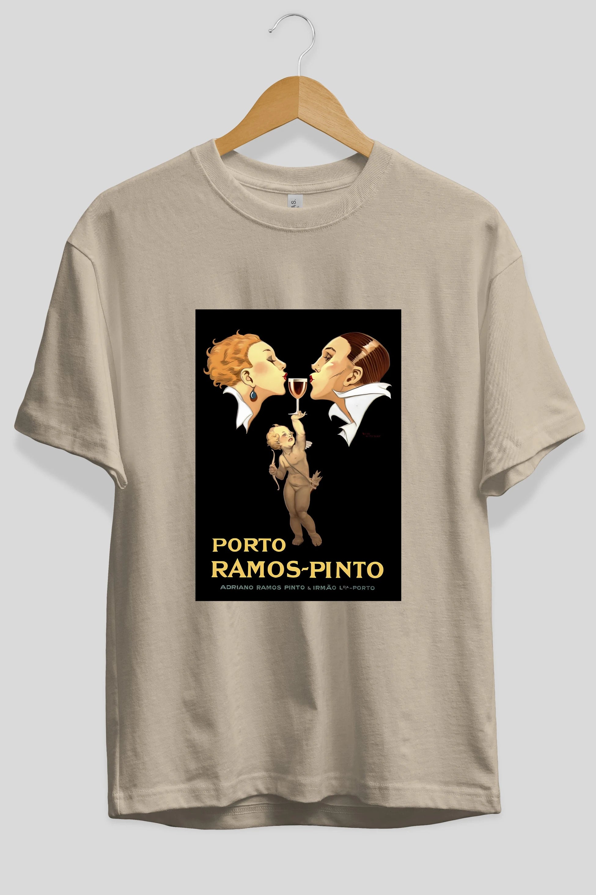 Porto Ramos Pinto Ön Baskılı Oversize t-shirt Erkek Kadın Unisex %100 Pamuk Bisiklet Yaka tişort
