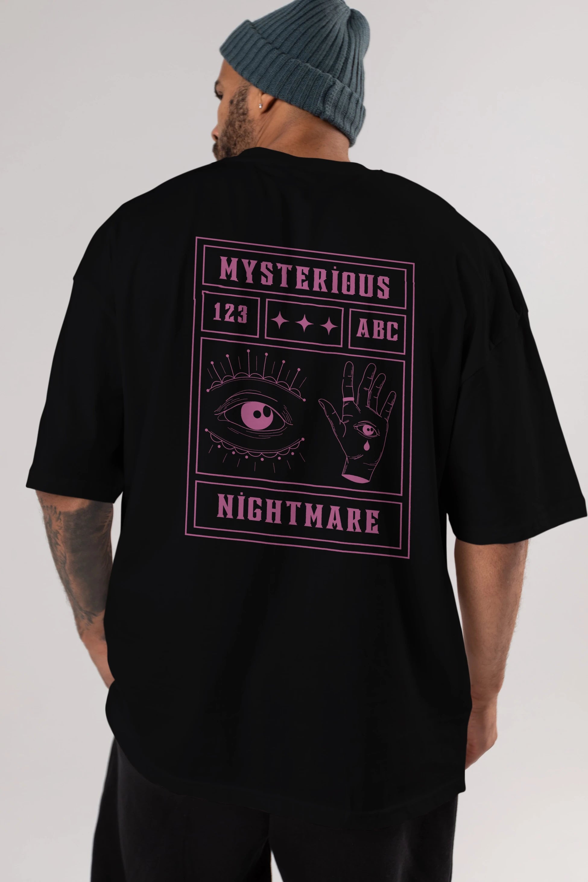 Mysterious Nightmare Arka Baskılı Oversize t-shirt Erkek Kadın Unisex