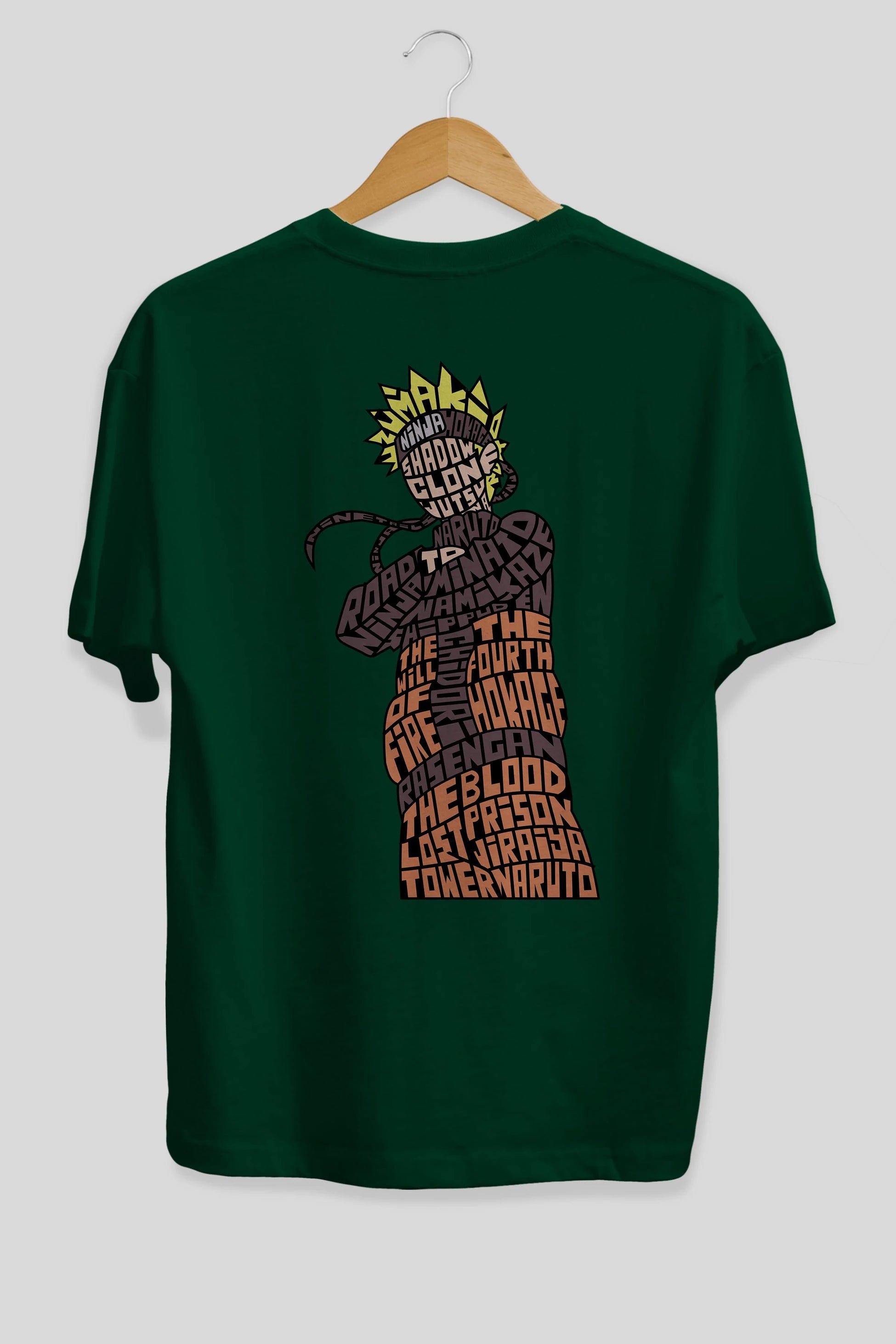 Rasengan Arka Baskılı Oversize t-shirt %100 pamuk Erkek Kadın Unisex