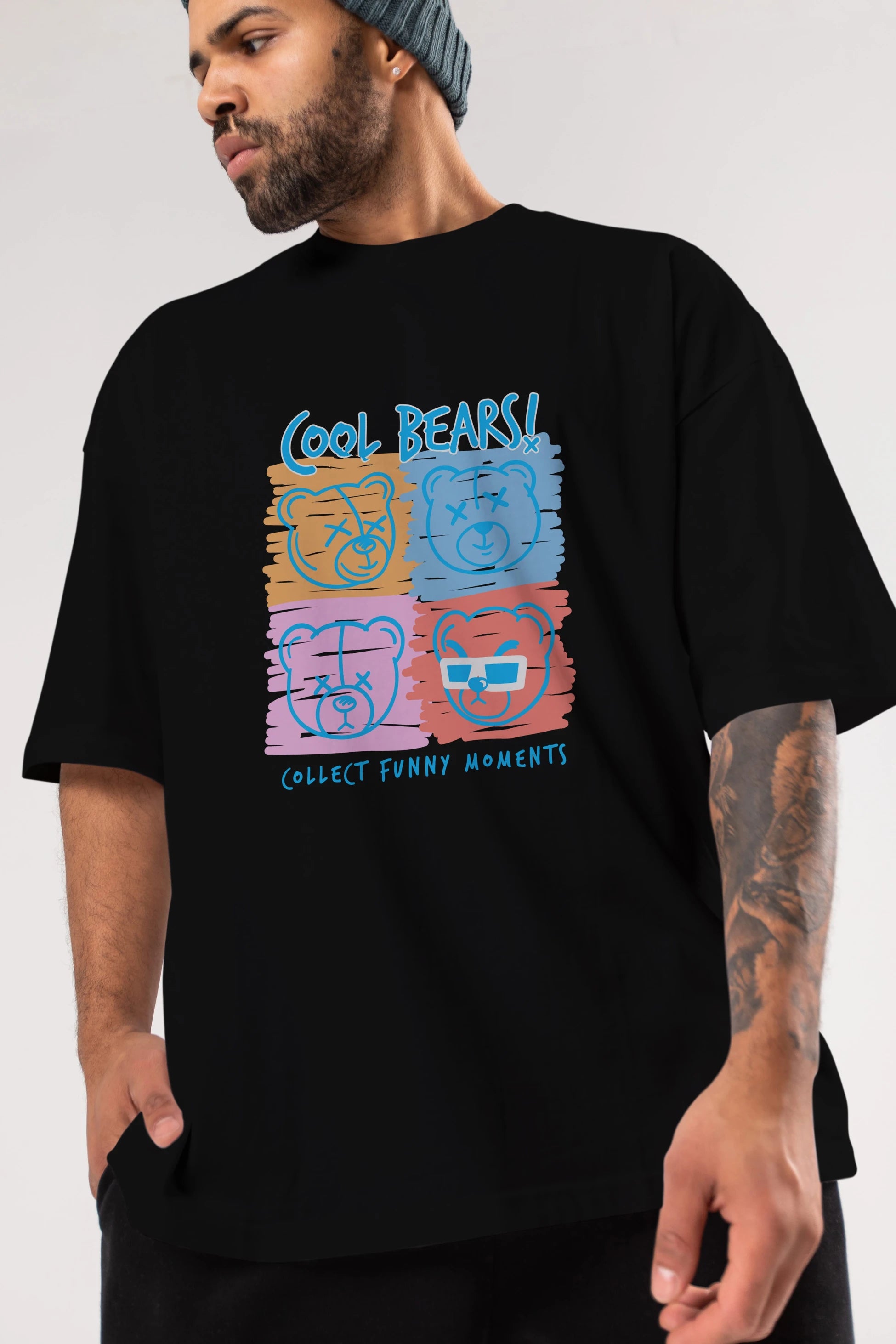Cool Bears Ön Baskılı Oversize t-shirt Erkek Kadın Unisex