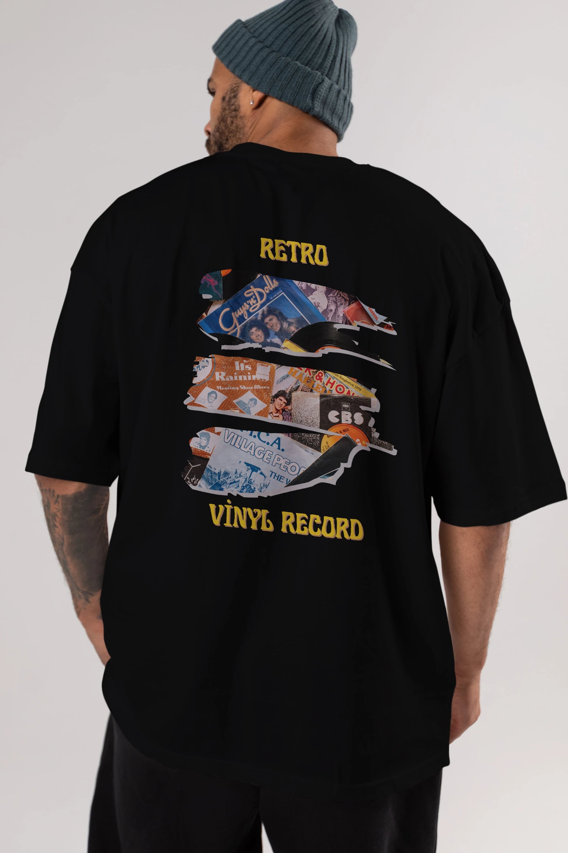 Retro Design Arka Baskılı Oversize t-shirt Erkek Kadın Unisex