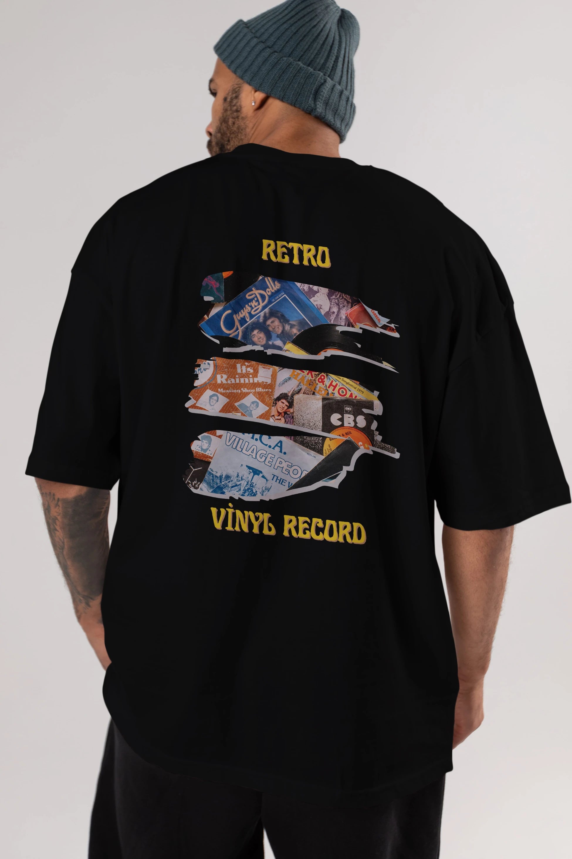 Retro Design Arka Baskılı Oversize t-shirt Erkek Kadın Unisex