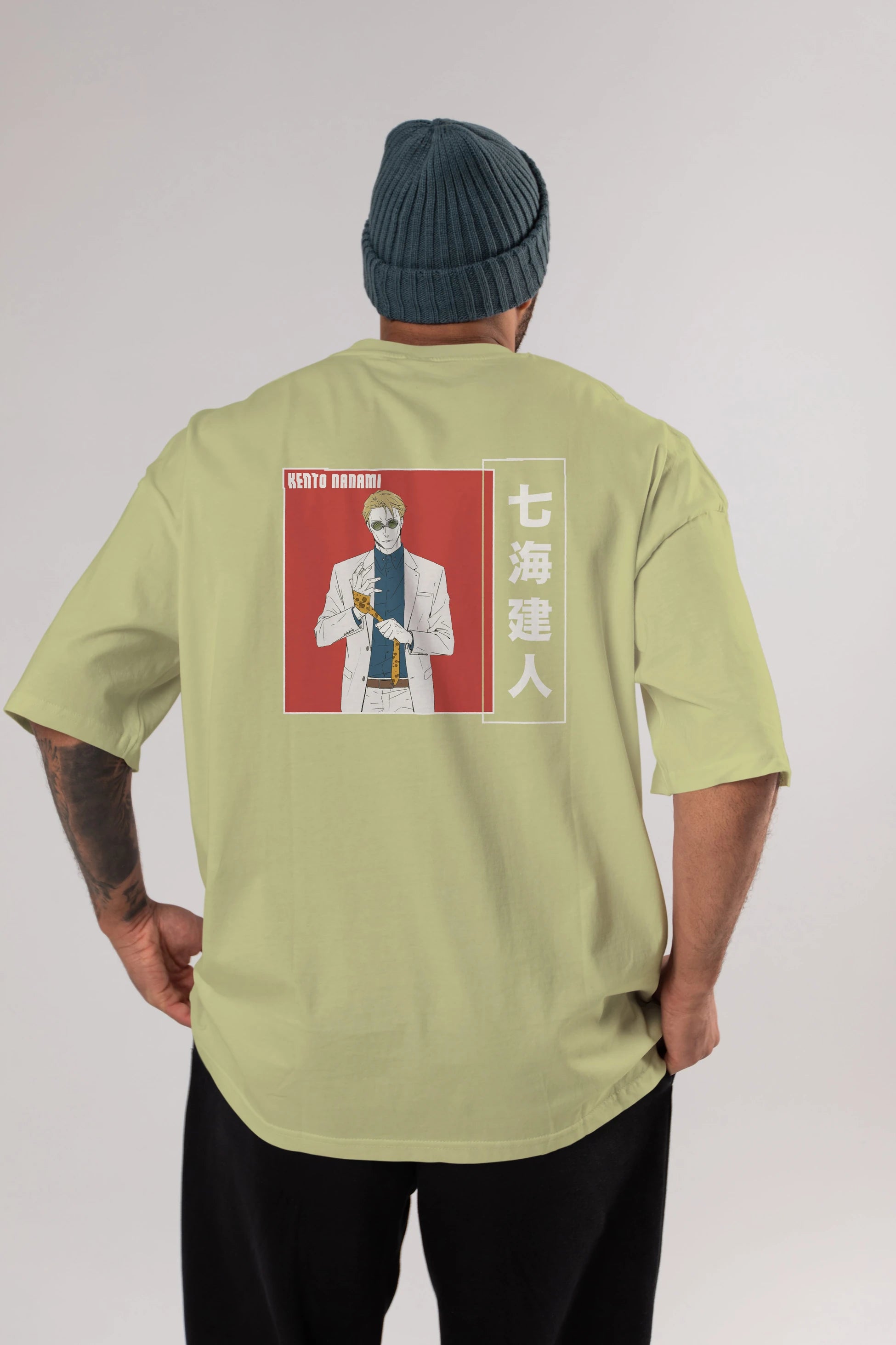 Kento Nanami 1 Anime Arka Baskılı Oversize t-shirt Erkek Kadın Unisex