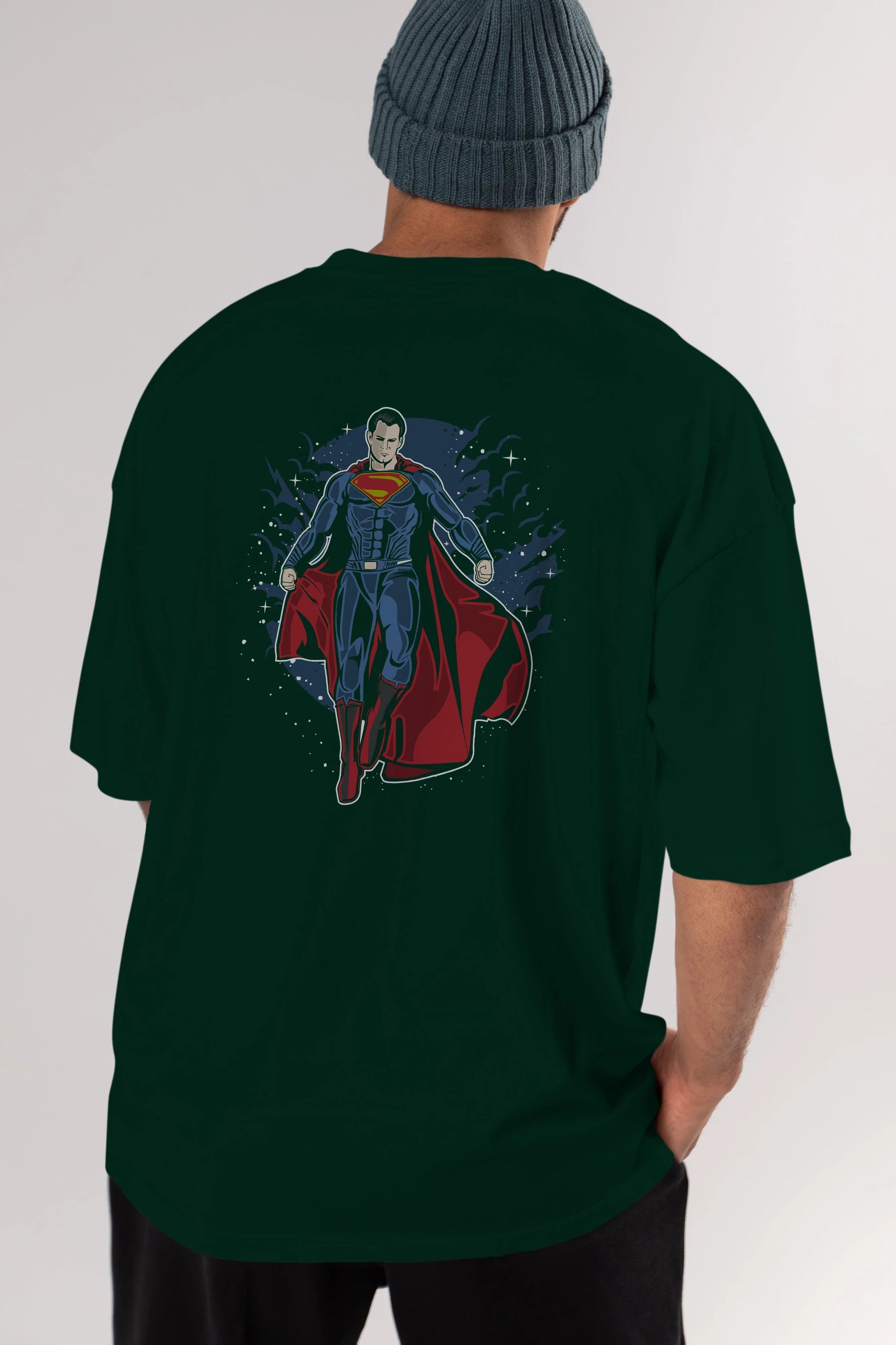 SUPERMAN Arka Baskılı Oversize t-shirt Erkek Kadın Unisex %100 Pamuk