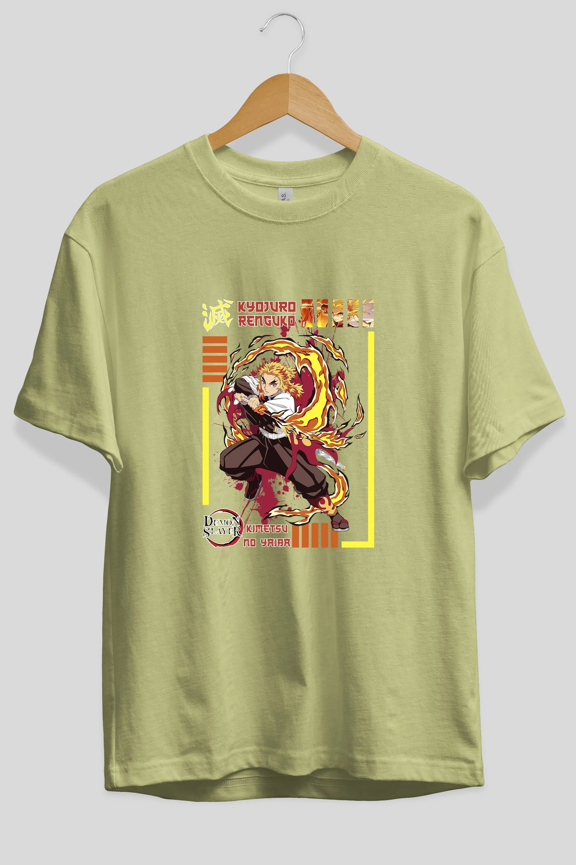 KYOJURO RENGOKU Anime Ön Baskılı Oversize t-shirt %100 pamuk Erkek Kadın Unisex