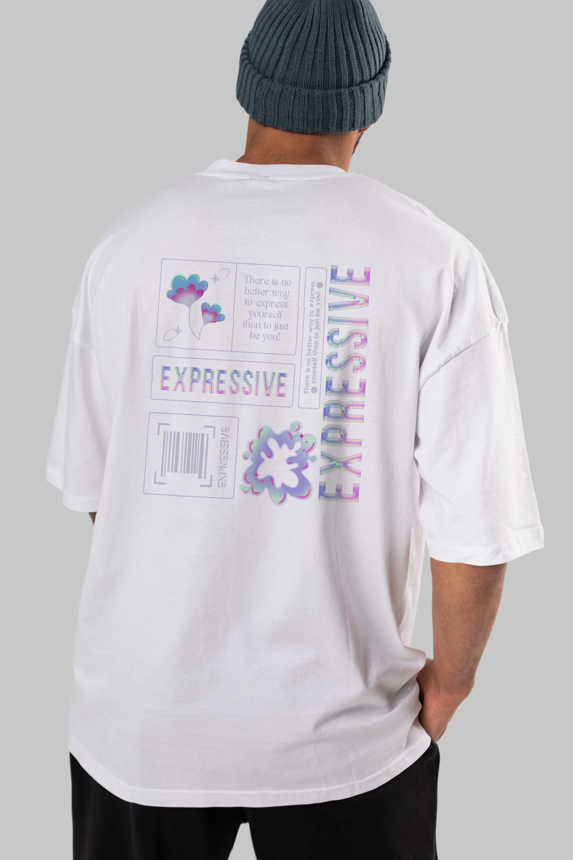Expressive Streetwear Arka Baskılı Oversize t-shirt Erkek Kadın Unisex