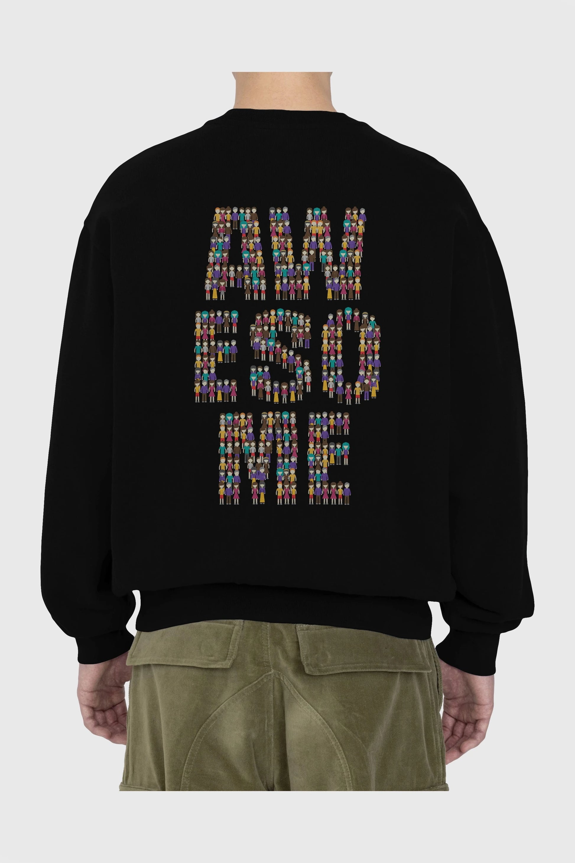 Awesome Arka Baskılı Oversize Sweatshirt Erkek Kadın Unisex