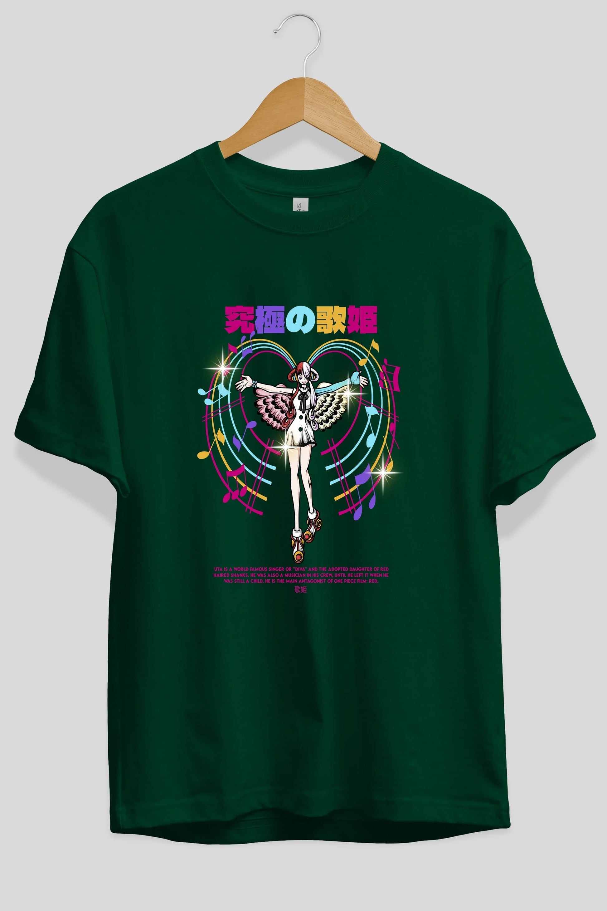 Uta Anime Ön Baskılı Oversize t-shirt %100 pamuk Erkek Kadın Unisex