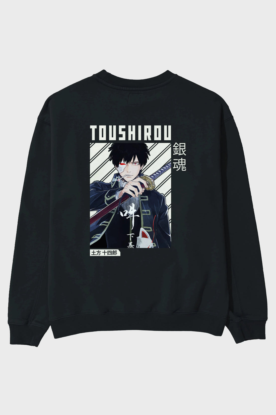 Toushirou Hijikata Anime Arka Baskılı Oversize Sweatshirt Erkek Kadın Unisex