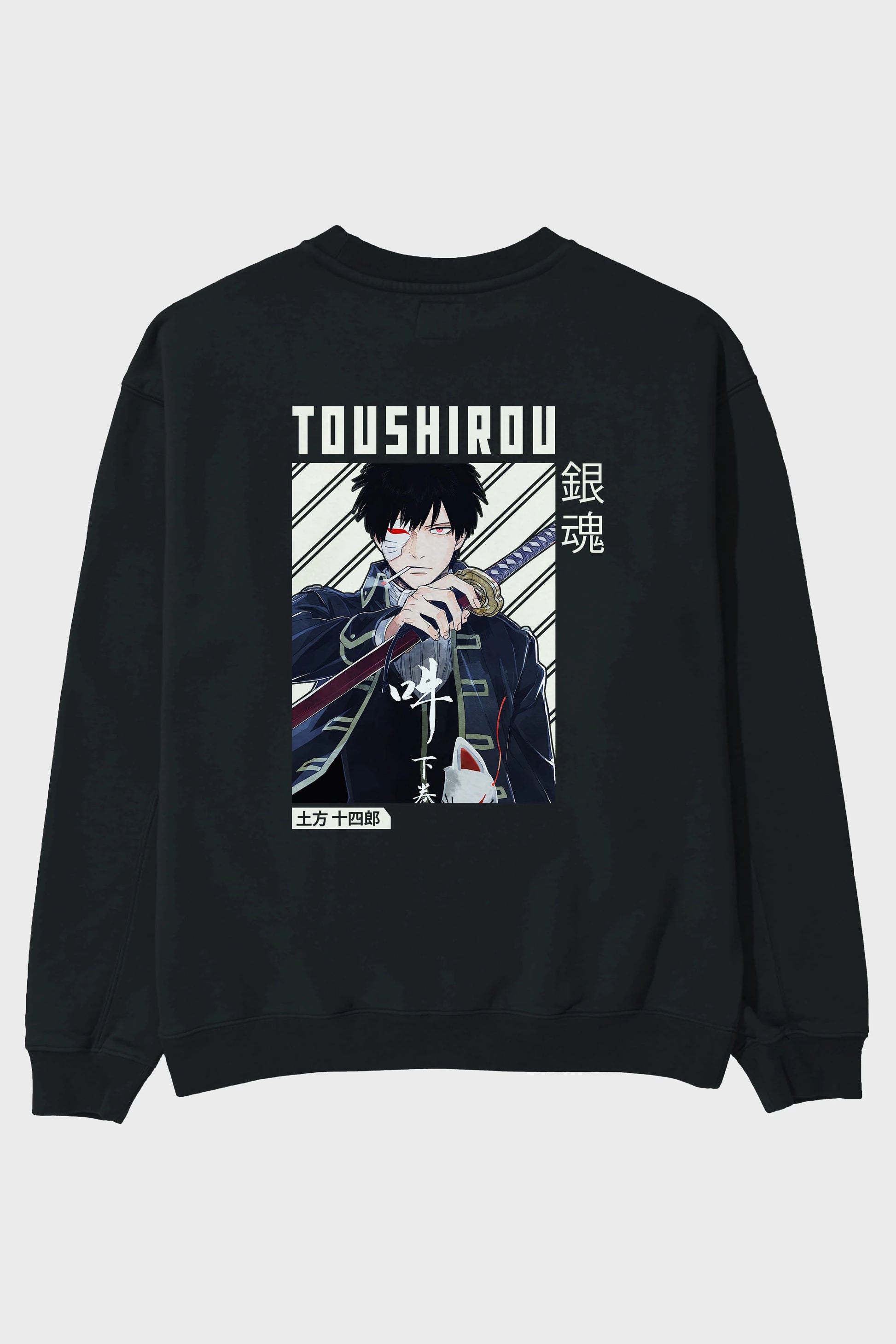 Toushirou Hijikata Anime Arka Baskılı Oversize Sweatshirt Erkek Kadın Unisex