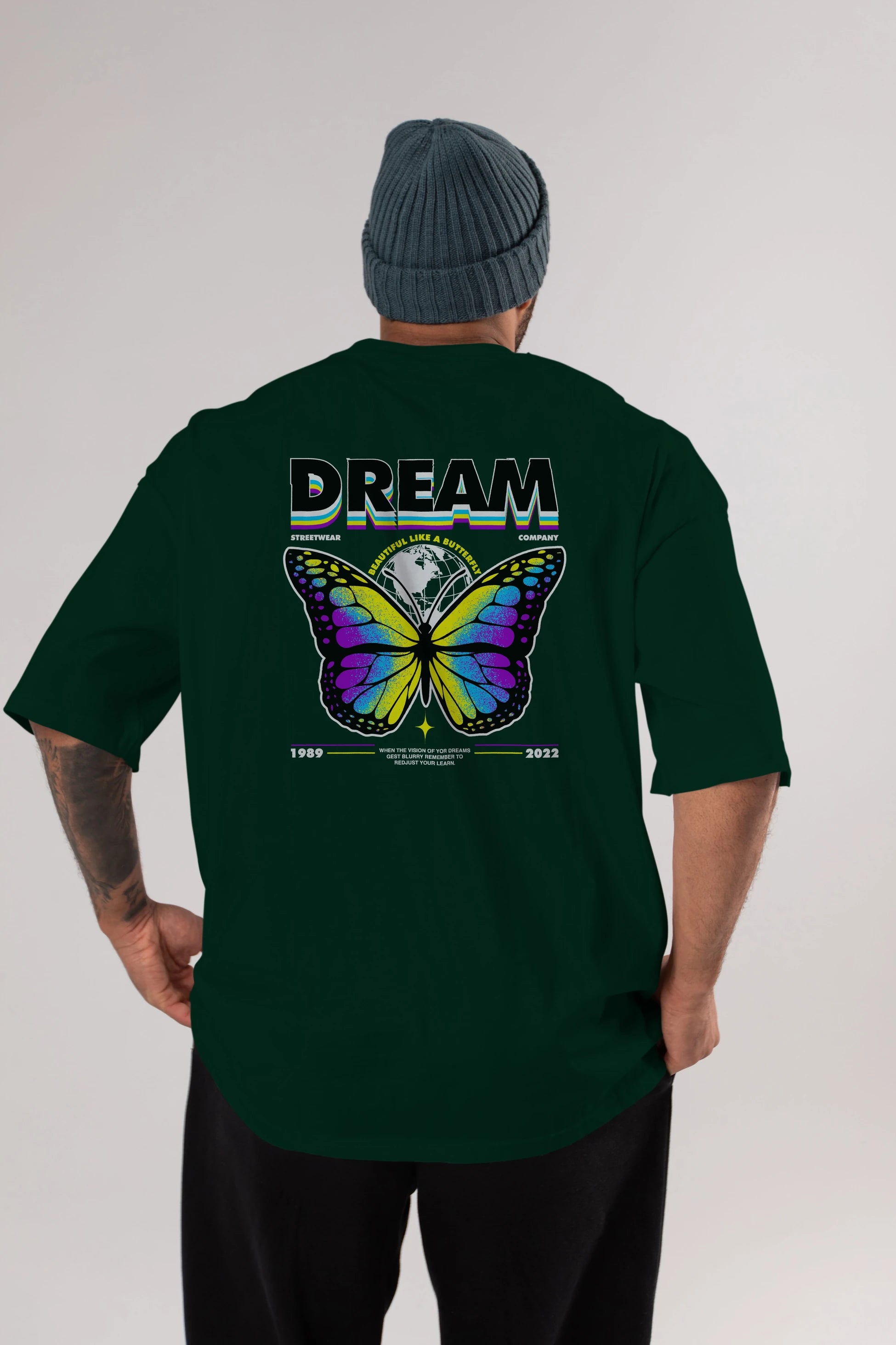 Dream Company Arka Baskılı Oversize t-shirt Erkek Kadın Unisex