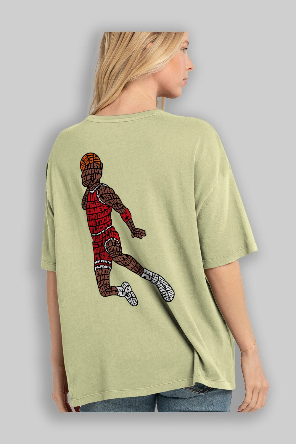 Slamdunk Arka Baskılı Oversize t-shirt %100 pamuk Erkek Kadın Unisex