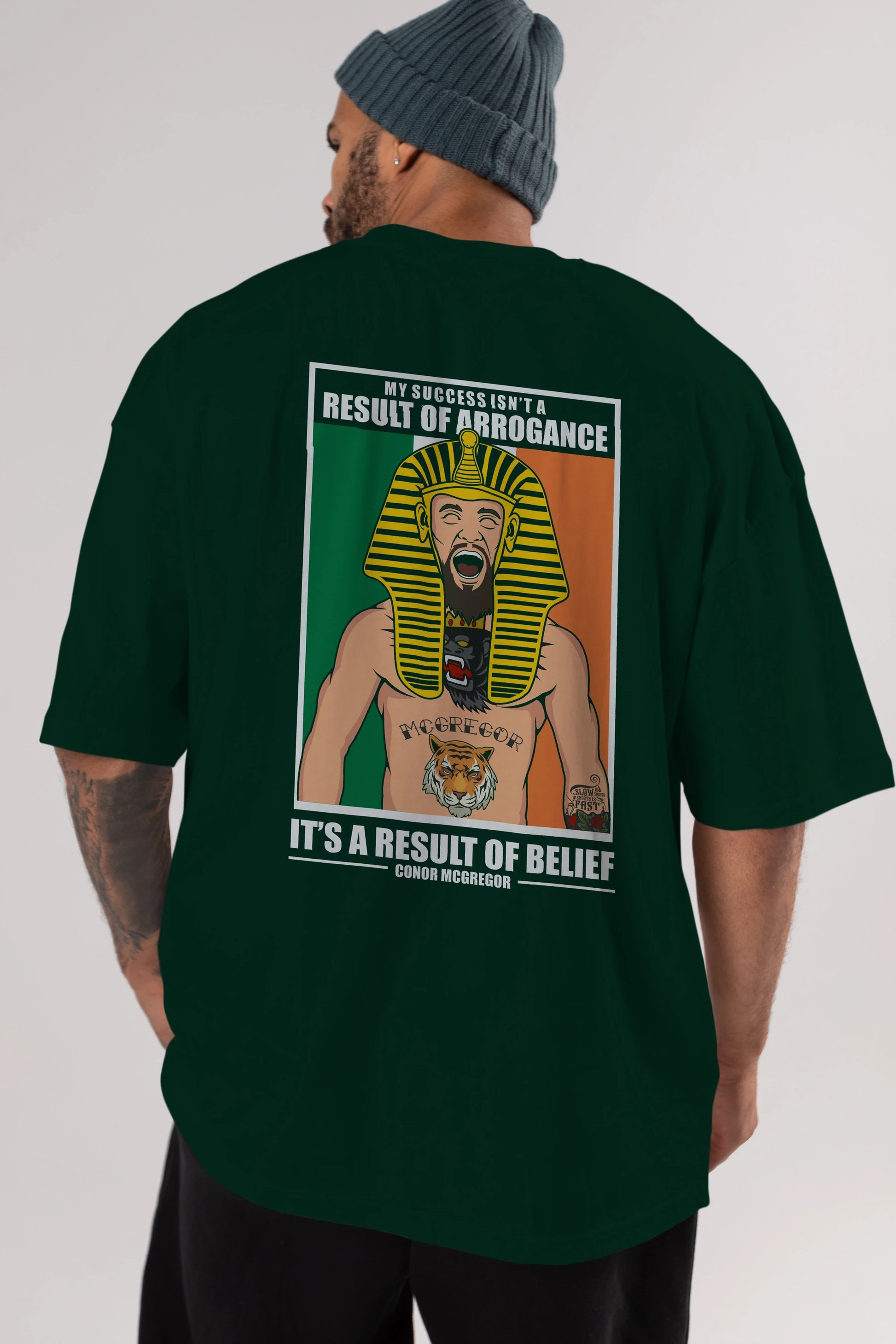 McGregor Pharaoh Arka Baskılı Oversize t-shirt Erkek Kadın Unisex %100 Pamuk tişort