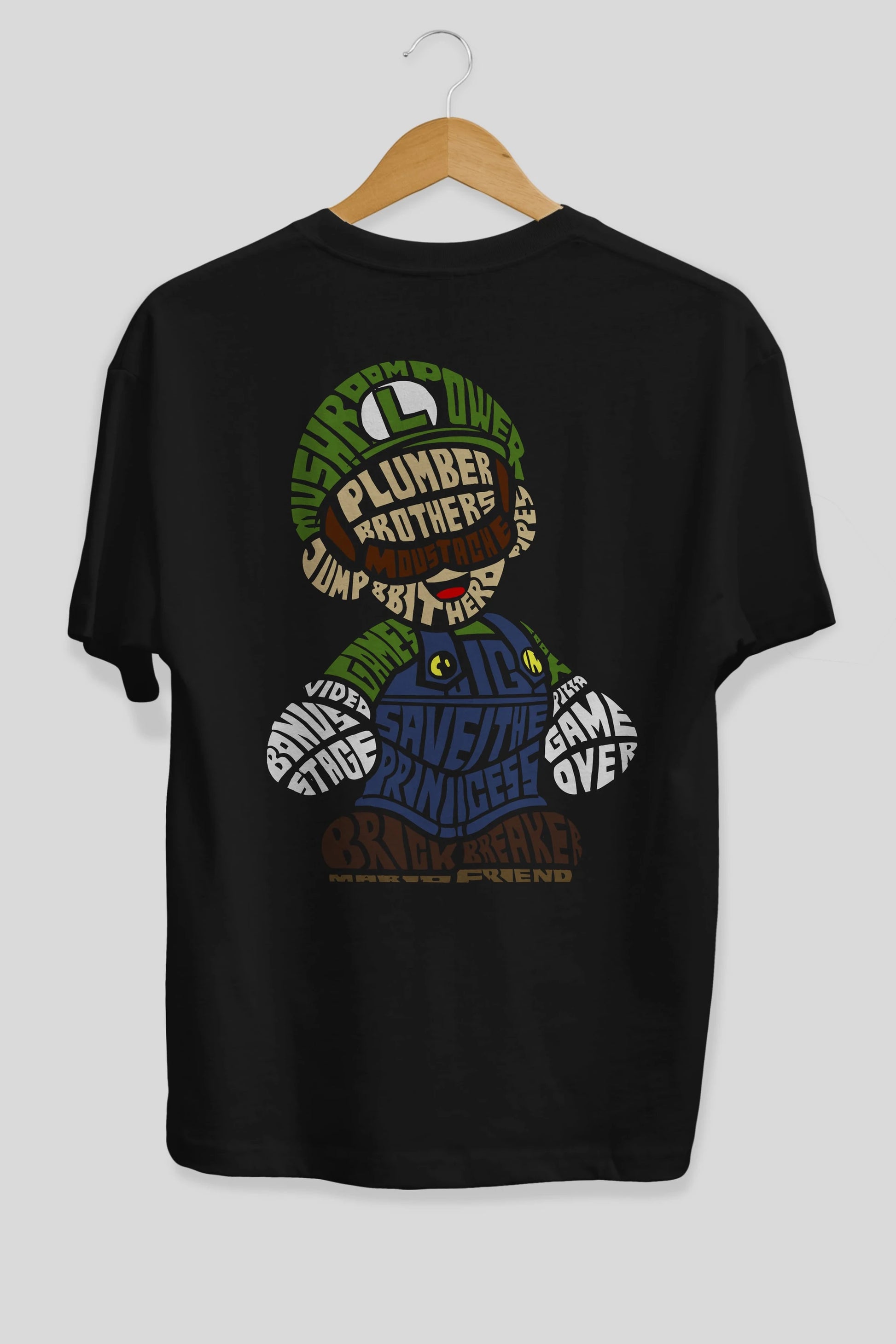Plumber Brothers Arka Baskılı Oversize t-shirt %100 pamuk Erkek Kadın Unisex