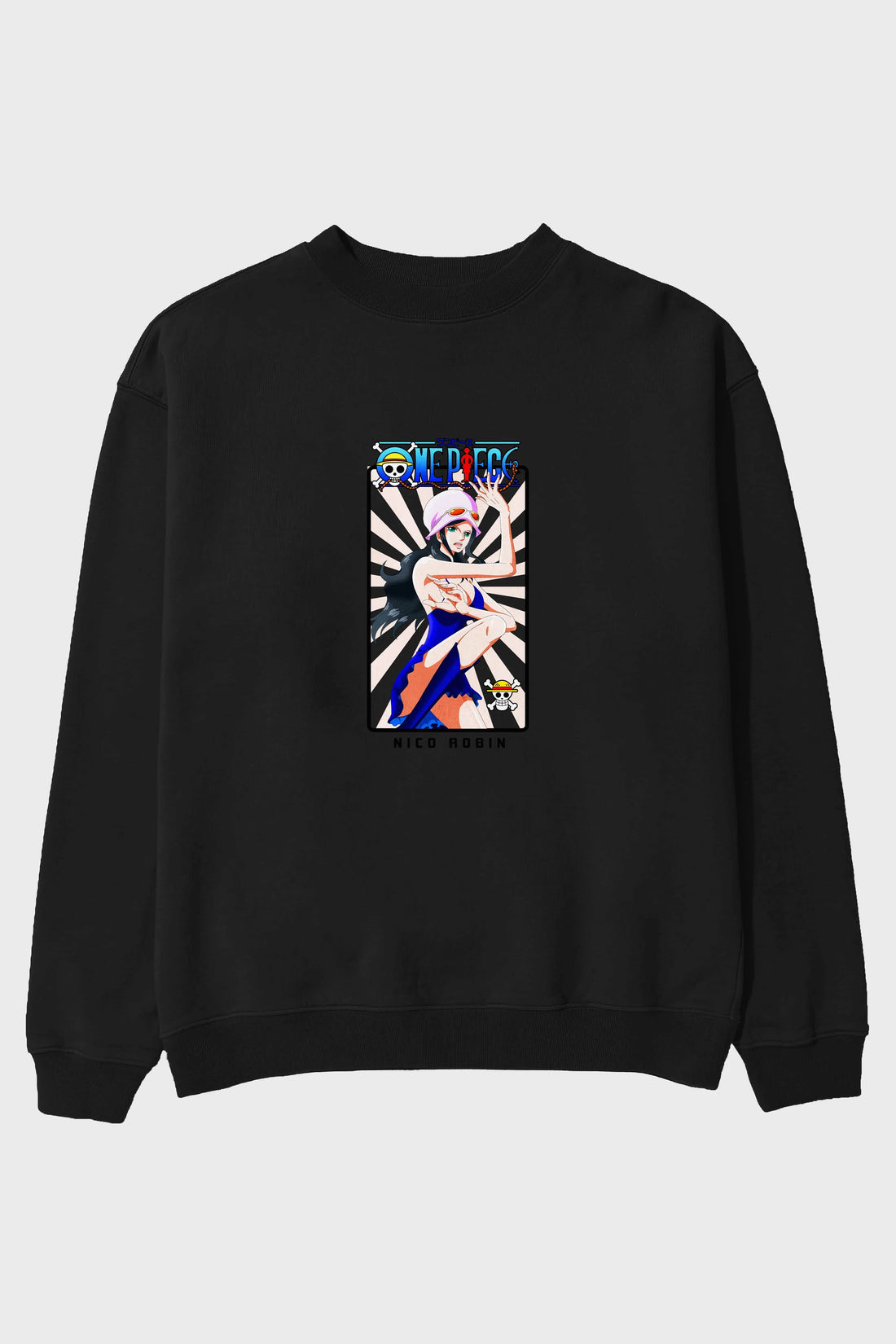 Nico Robin Ön Baskılı Anime Oversize Sweatshirt Erkek Kadın Unisex
