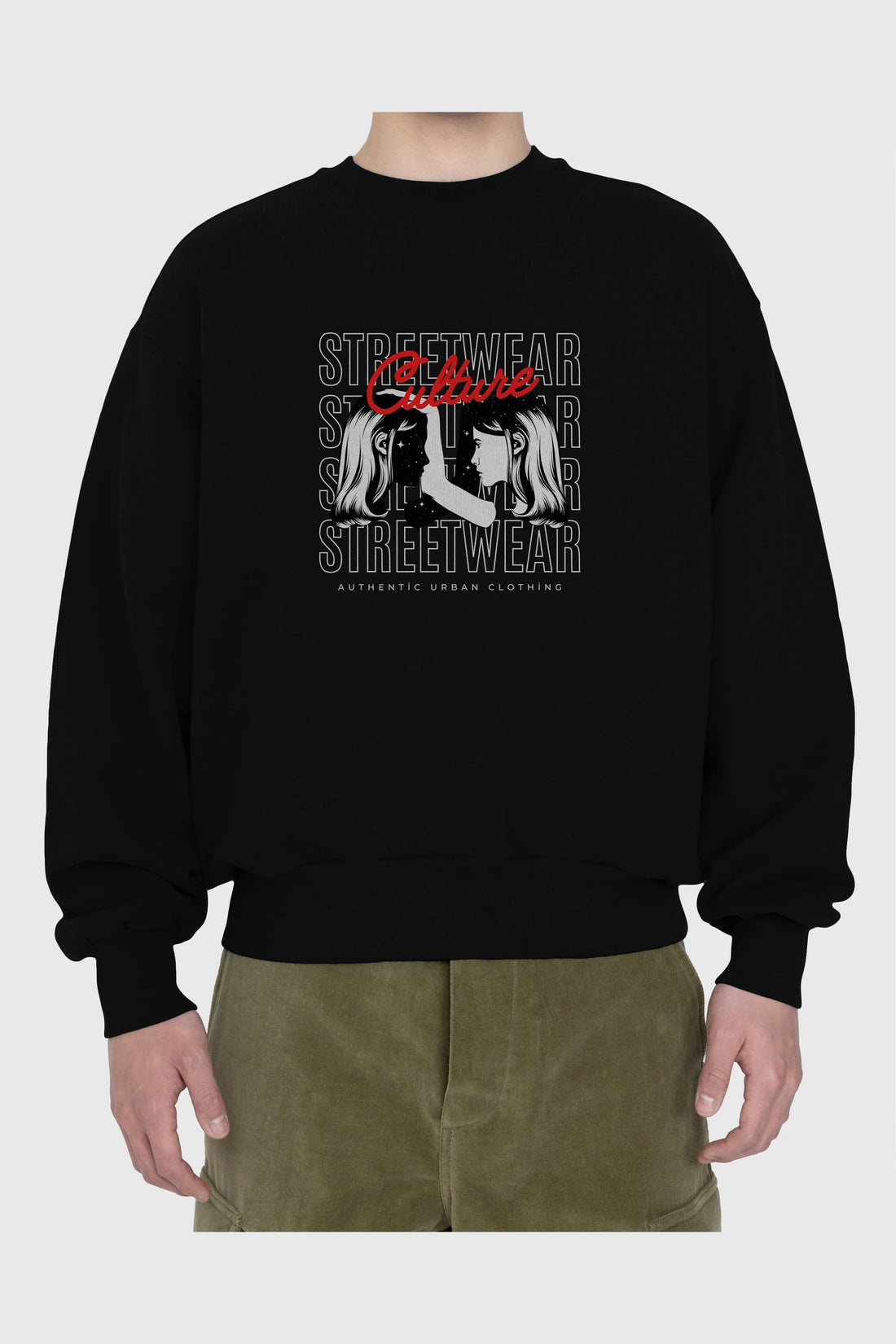 Culture Streetwear Yazılı Ön Baskılı Oversize Sweatshirt Erkek Kadın Unisex