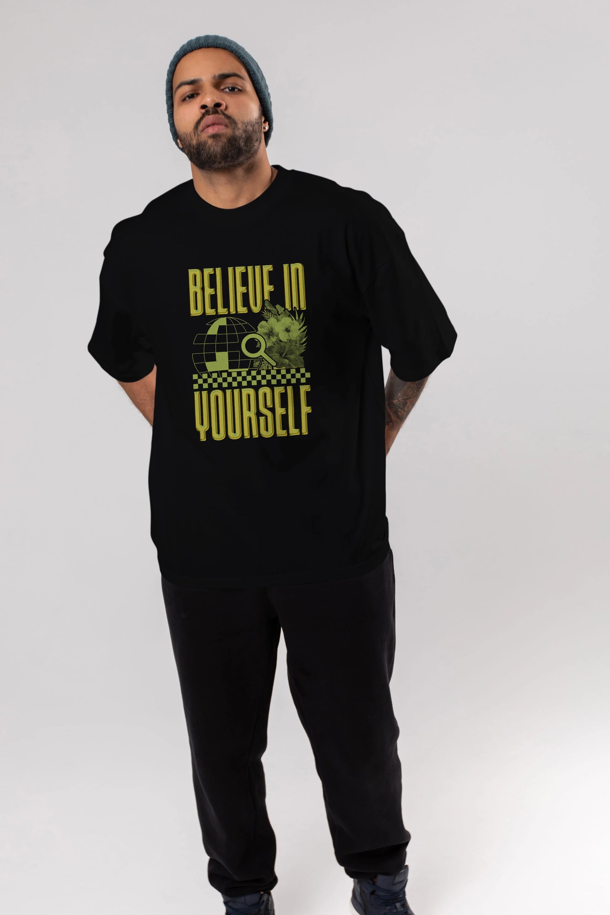 Believe in yourself Ön Baskılı Oversize t-shirt Erkek Kadın Unisex