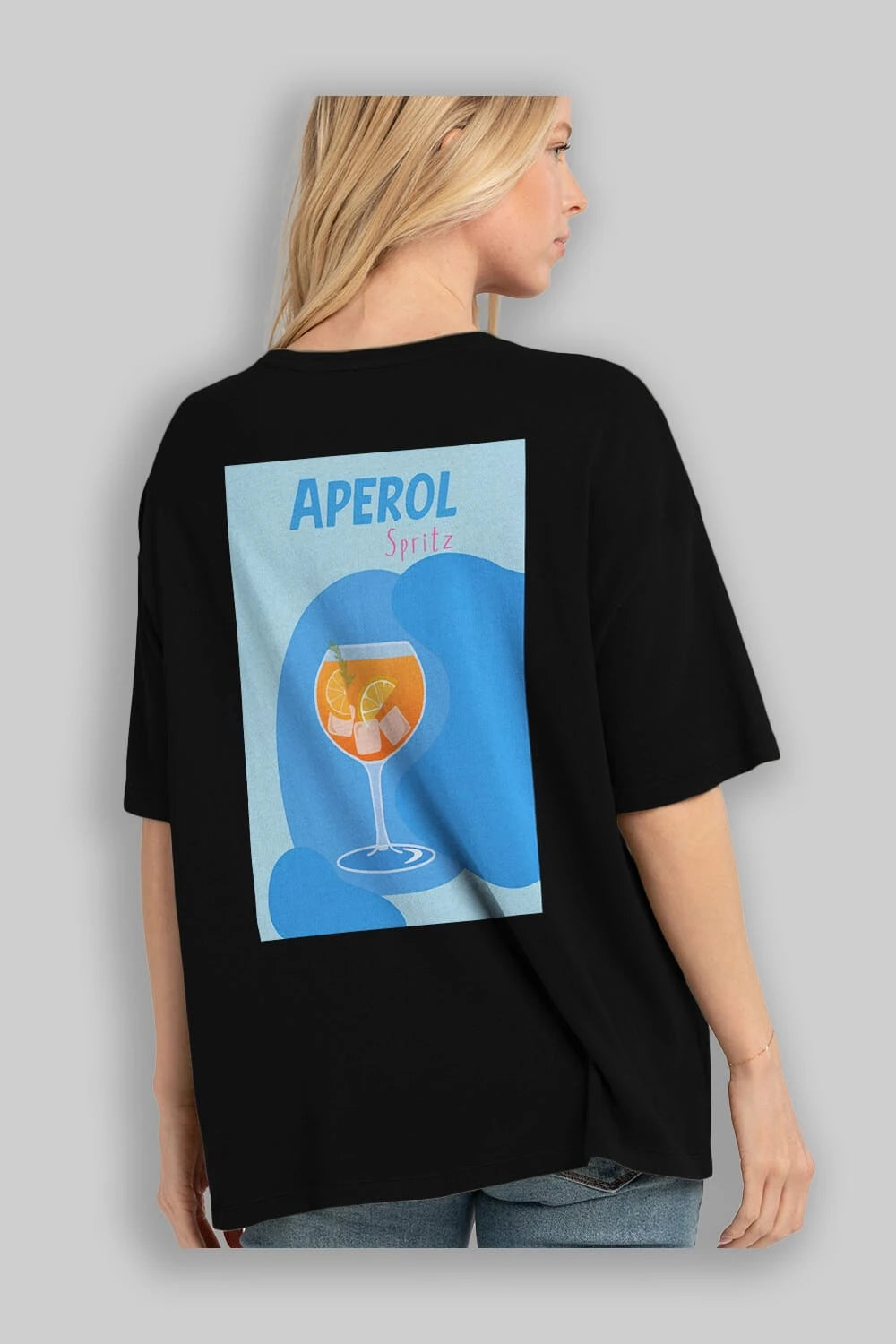 Aperol Spritz 10 Arka Baskılı Oversize t-shirt Erkek Kadın Unisex %100 Pamuk Bisiklet Yaka tişort