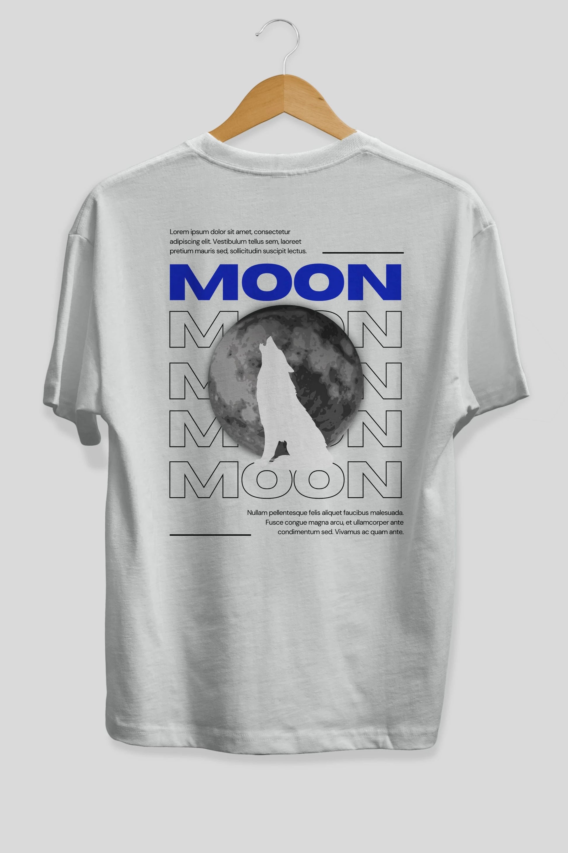 Moon Arka Baskılı Oversize t-shirt Erkek Kadın Unisex