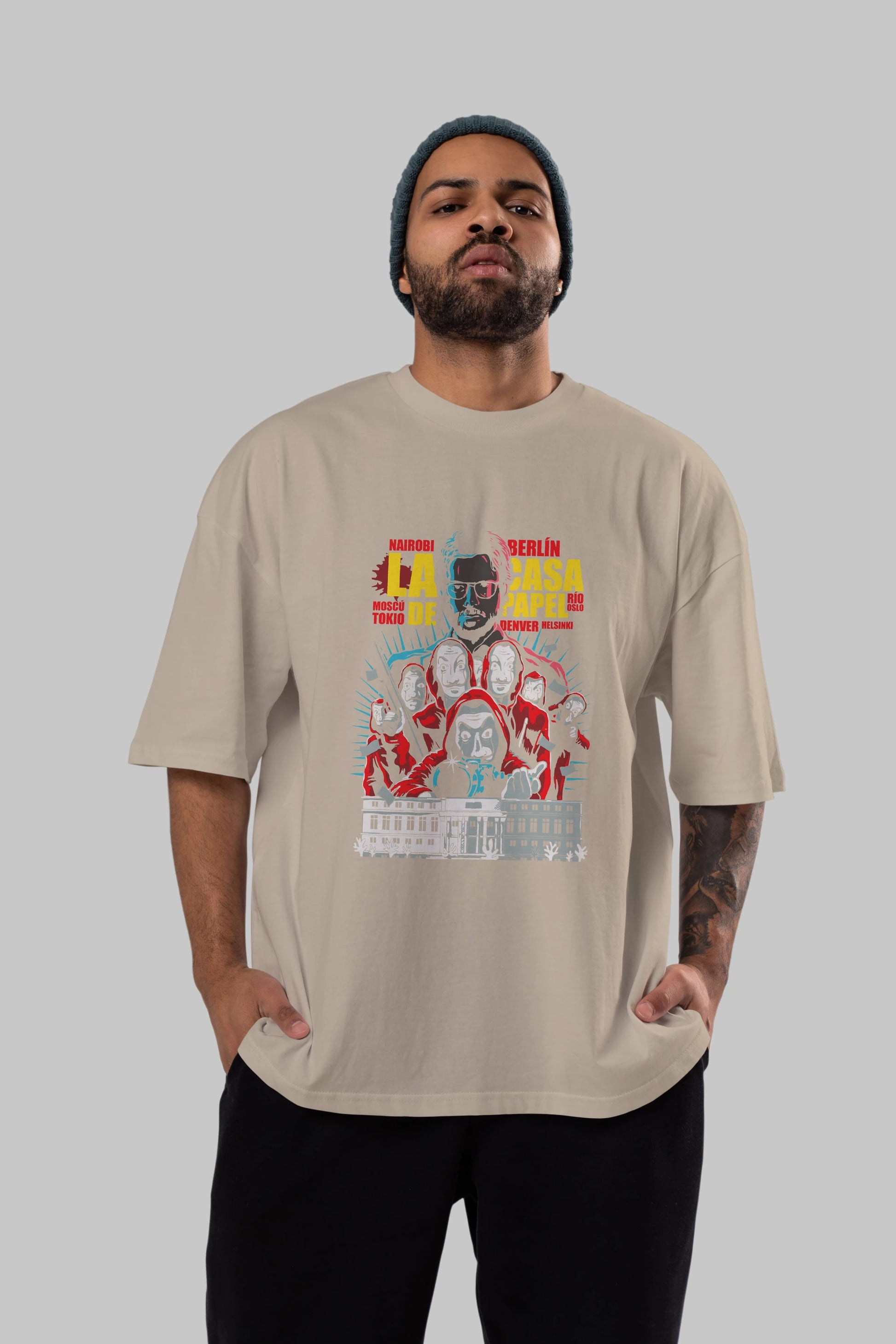 La Casa De Papel (6) Ön Baskılı Oversize t-shirt Erkek Kadın Unisex %100 Pamuk Bisiklet Yaka tişort