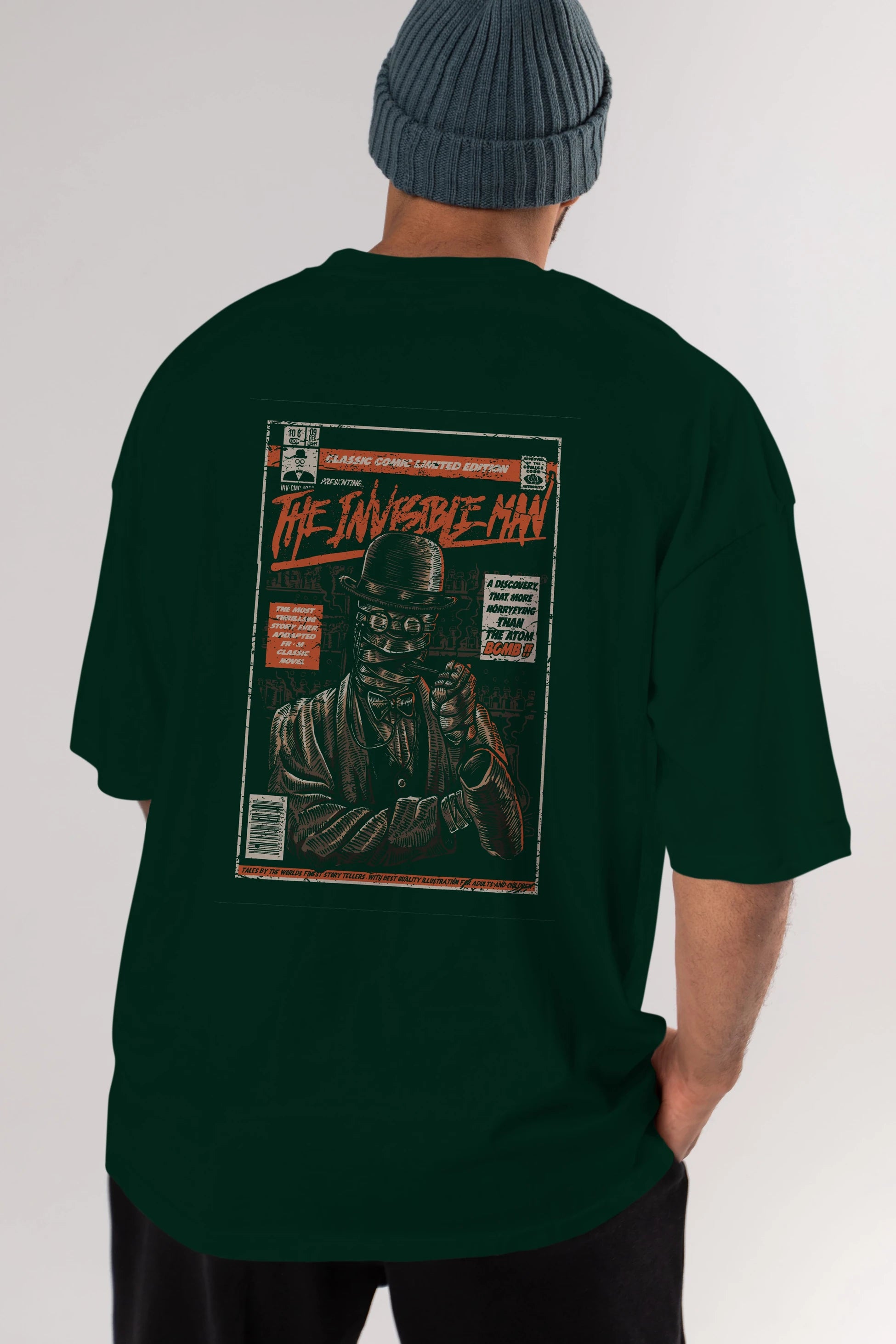 The Invisible Man Arka Baskılı Oversize t-shirt Erkek Kadın Unisex %100 Pamuk