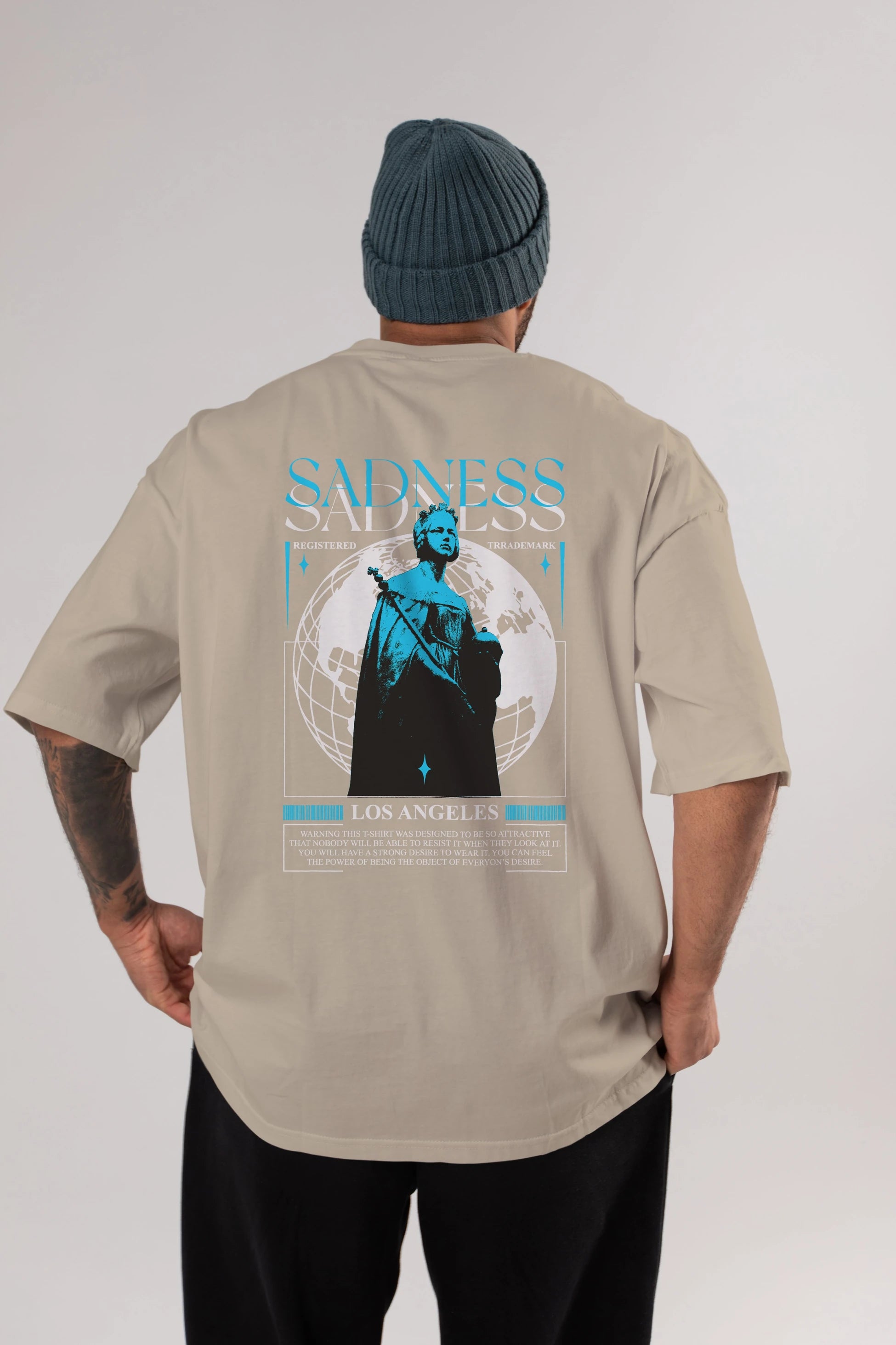 Sadness Los Angeles Arka Baskılı Oversize t-shirt Erkek Kadın Unisex