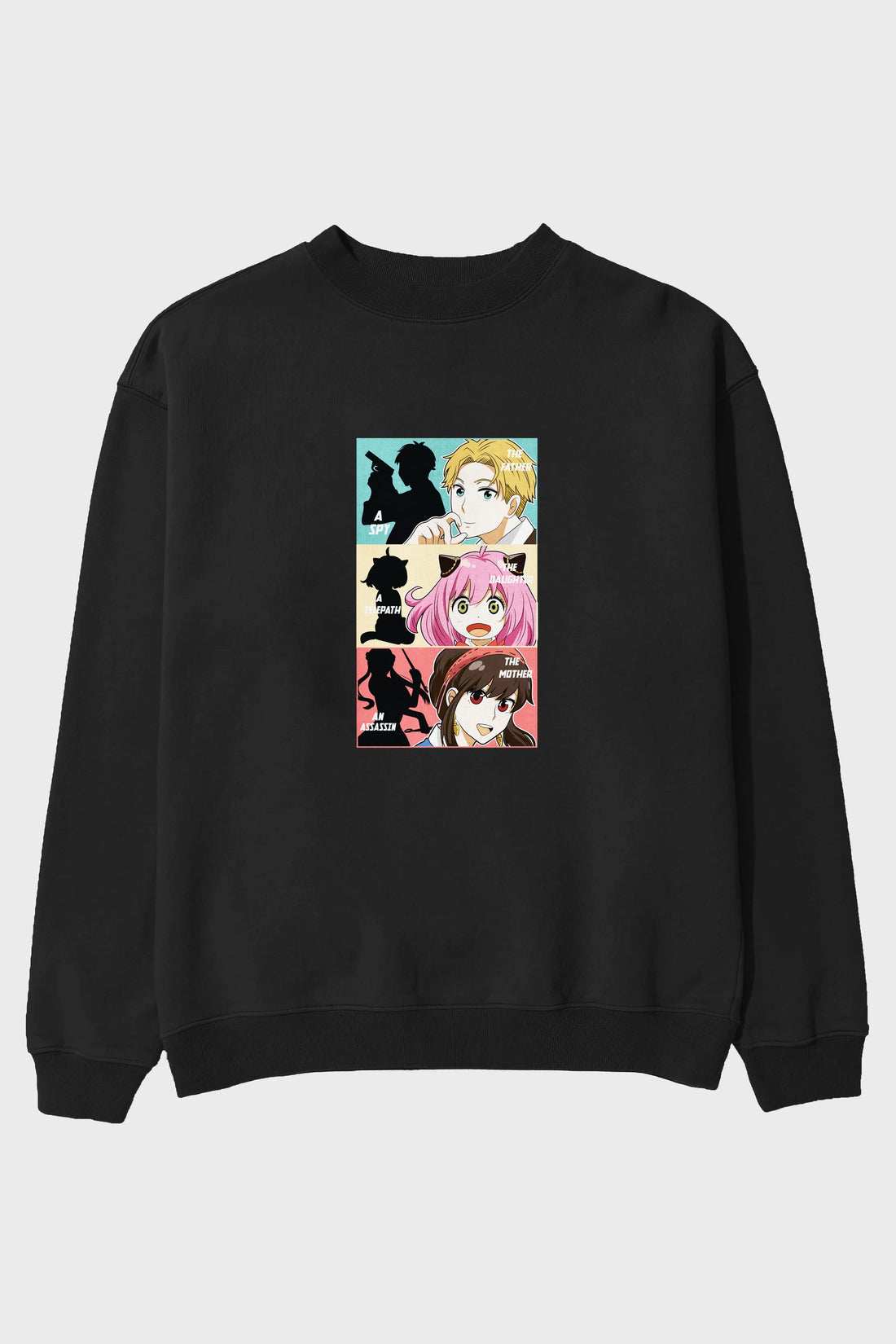 SPY X FAMILY Anime Ön Baskılı Oversize Sweatshirt Erkek Kadın Unisex