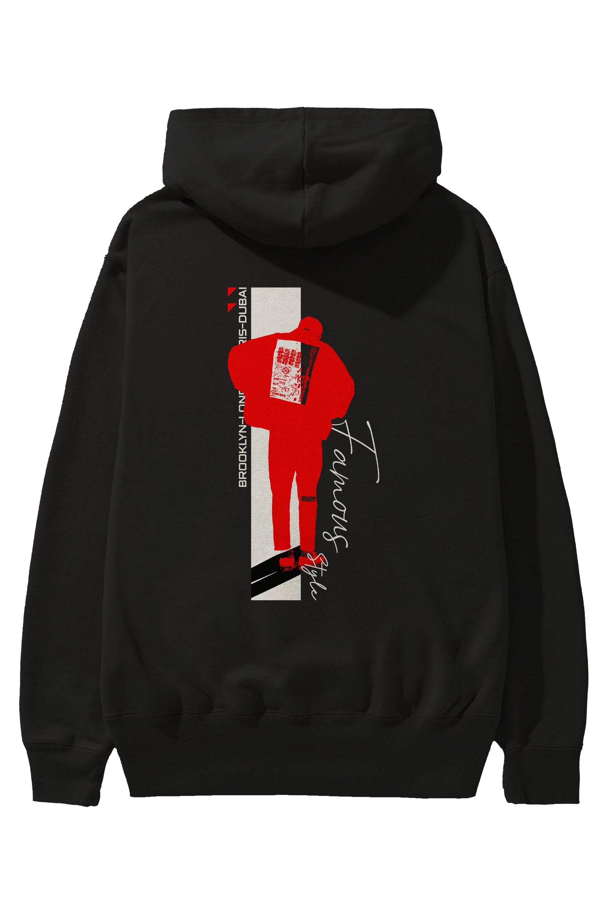 Brooklyn Style Arka Baskılı Hoodie Oversize Kapüşonlu Sweatshirt Erkek Kadın Unisex