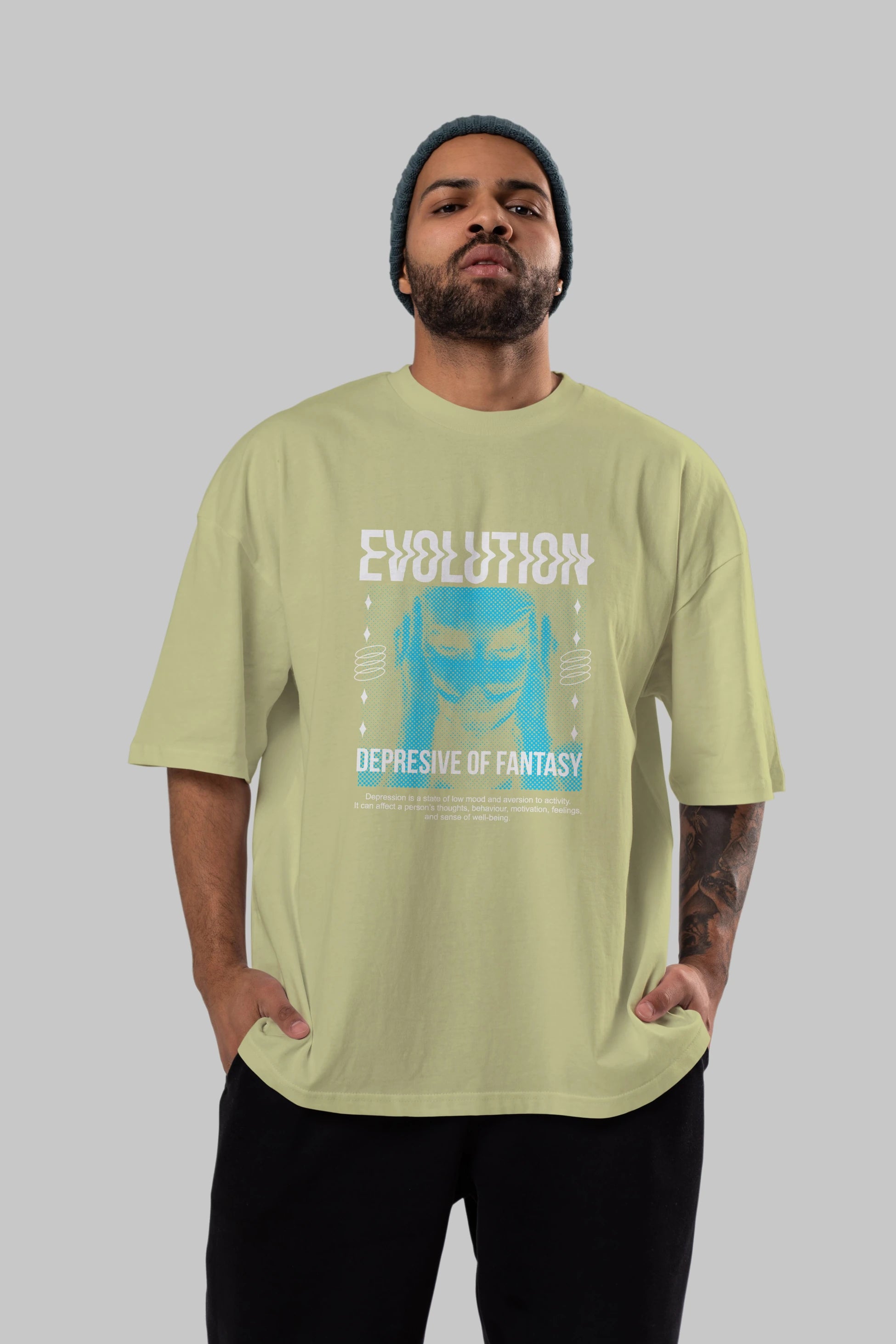 Evolution Ön Baskılı Oversize t-shirt Erkek Kadın Unisex
