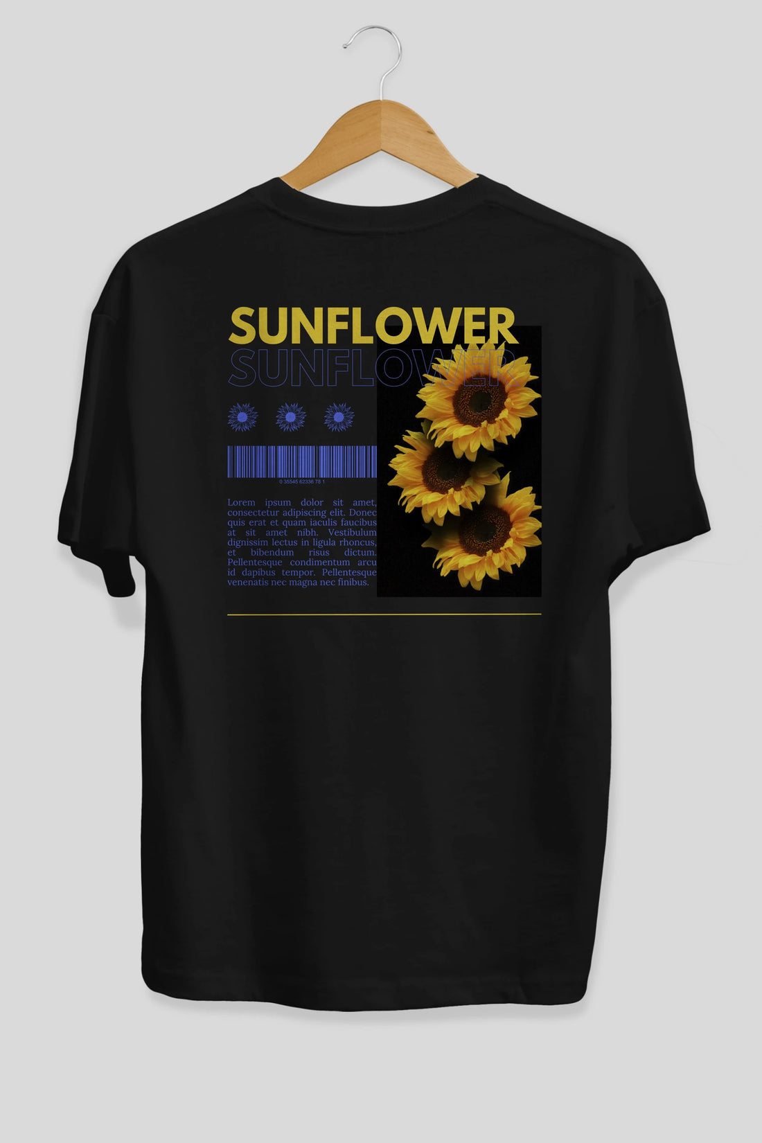 Sunflower Arka Baskılı Oversize t-shirt Erkek Kadın Unisex