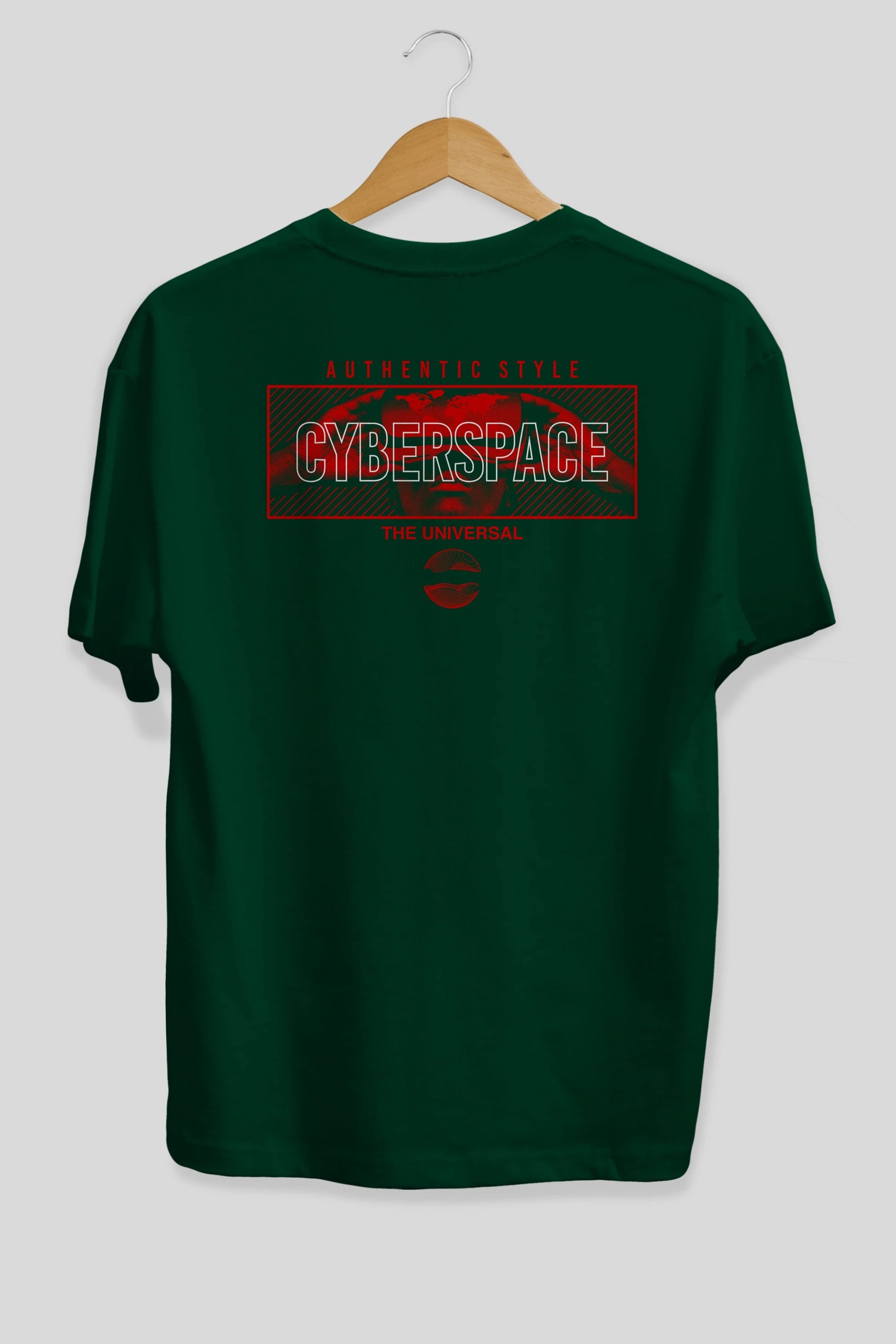 Cyberspace Arka Baskılı Oversize t-shirt Erkek Kadın Unisex