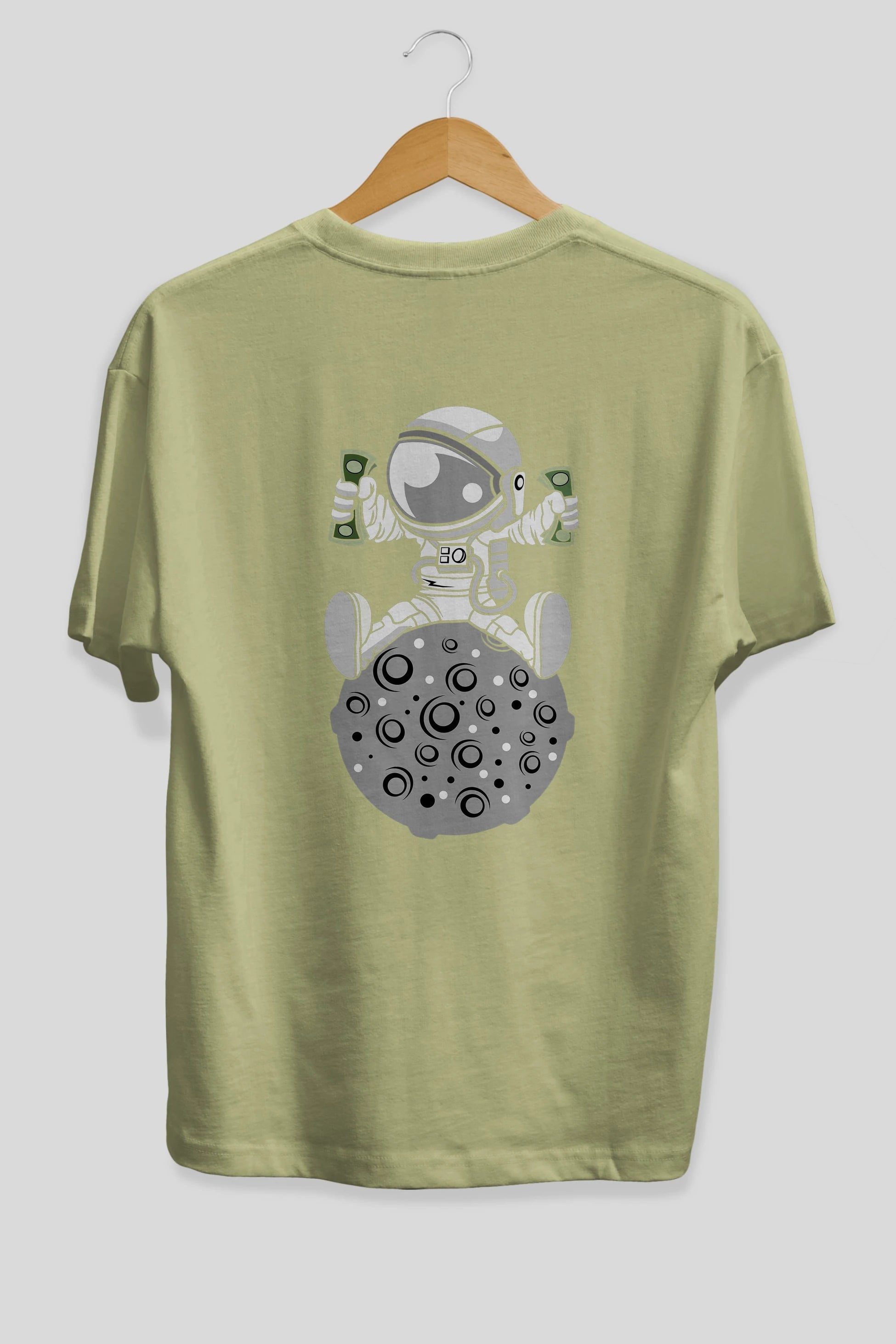 Astronaut Dollar Arka Baskılı Oversize t-shirt Erkek Kadın Unisex %100 Pamuk tişort