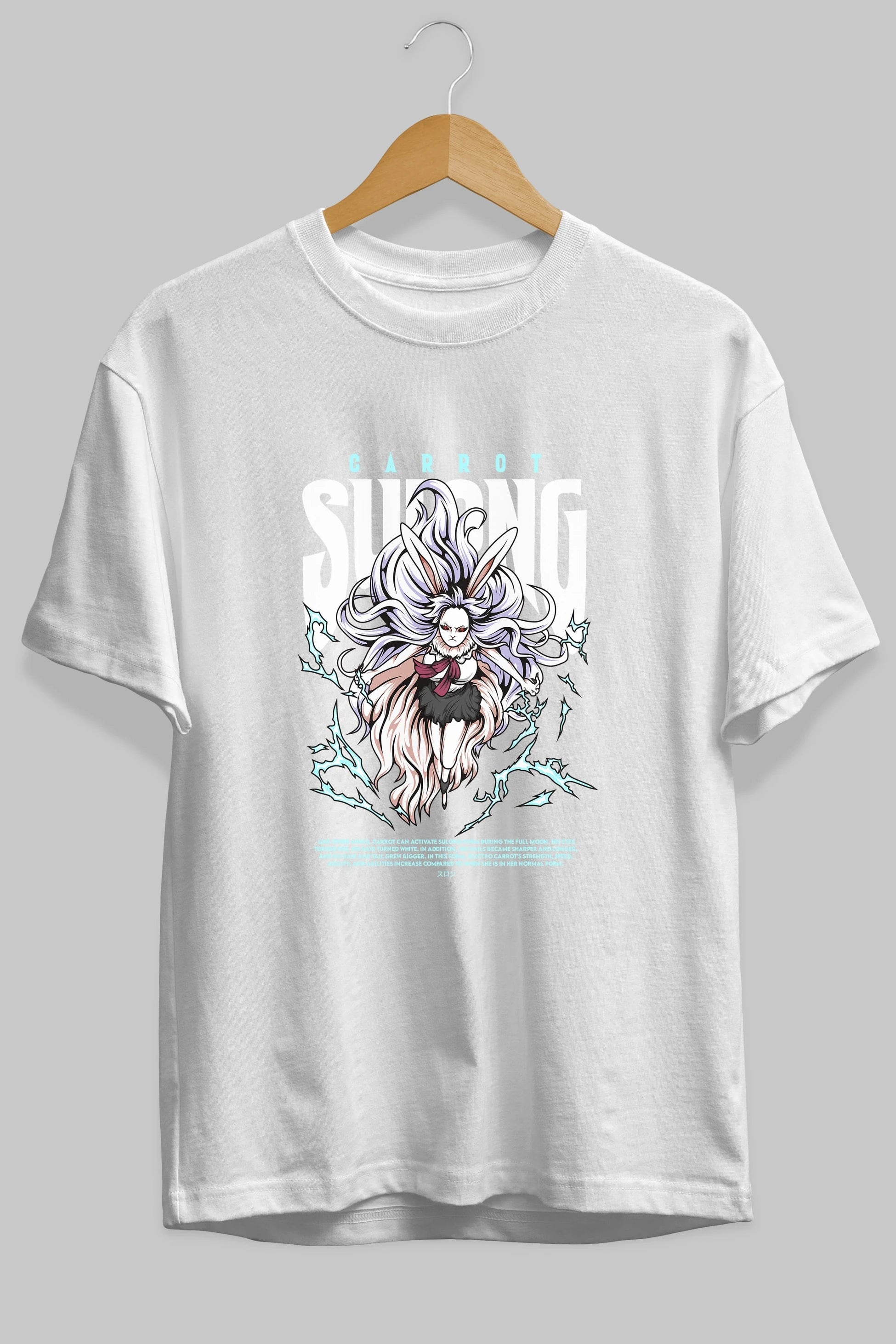 Carrot Sulong Anime Ön Baskılı Oversize t-shirt %100 pamuk Erkek Kadın Unisex