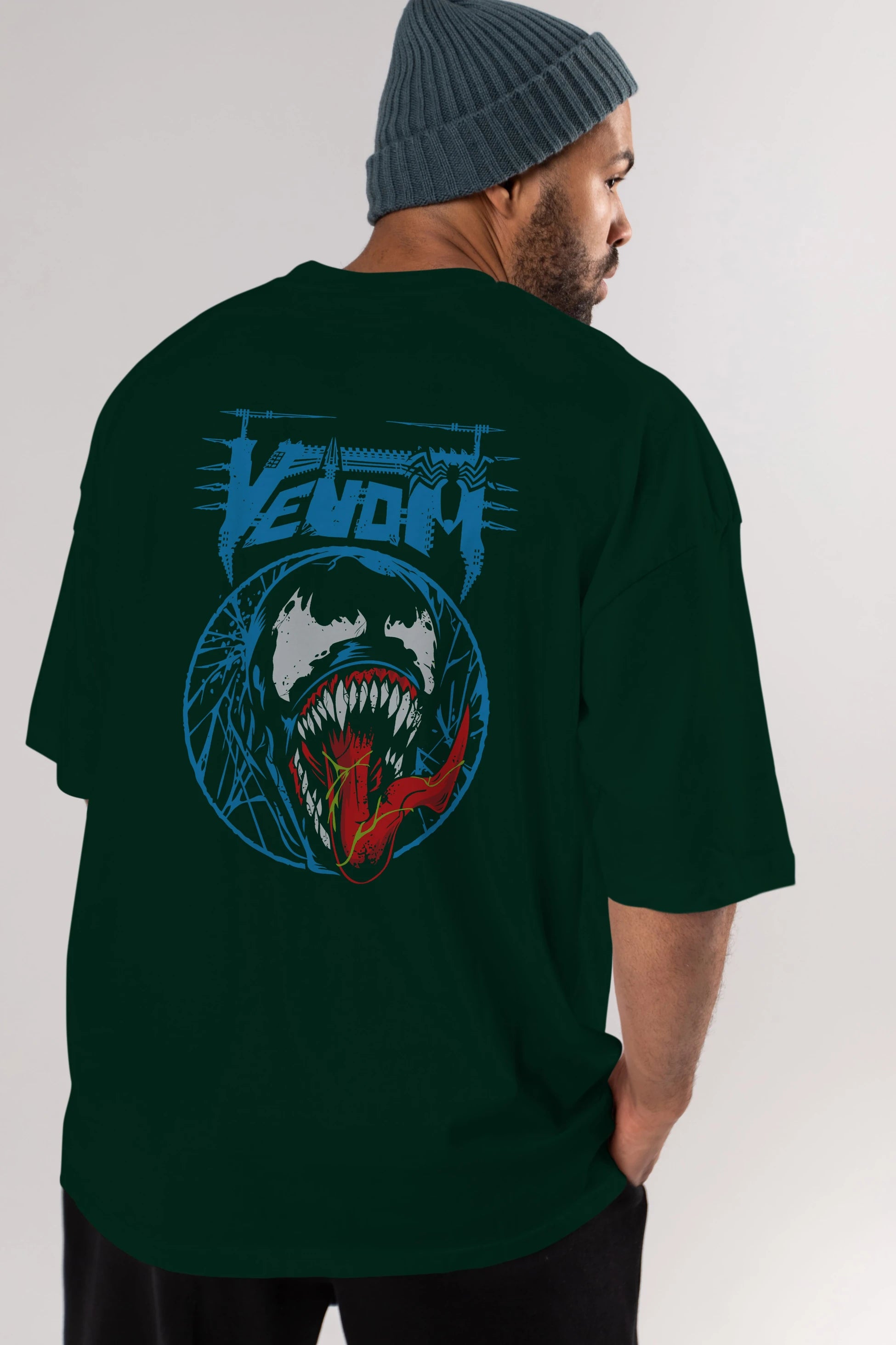 Venom (23) Arka Baskılı Oversize t-shirt Erkek Kadın Unisex %100 Pamuk Bisiklet Yaka tişort