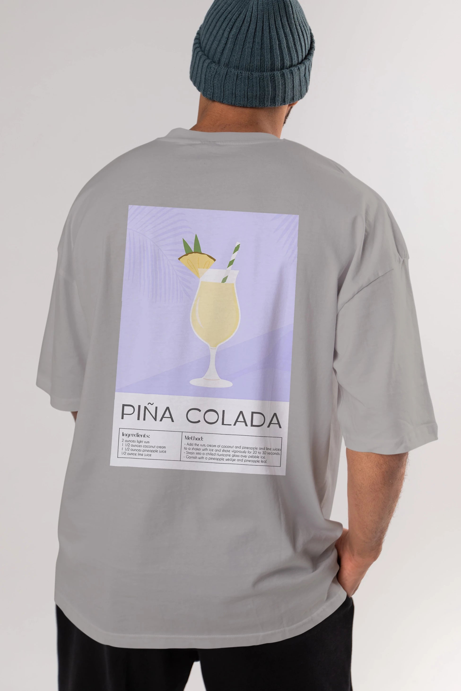 PIna Colada 6 Arka Baskılı Oversize t-shirt Erkek Kadın Unisex %100 Pamuk Bisiklet Yaka tişort
