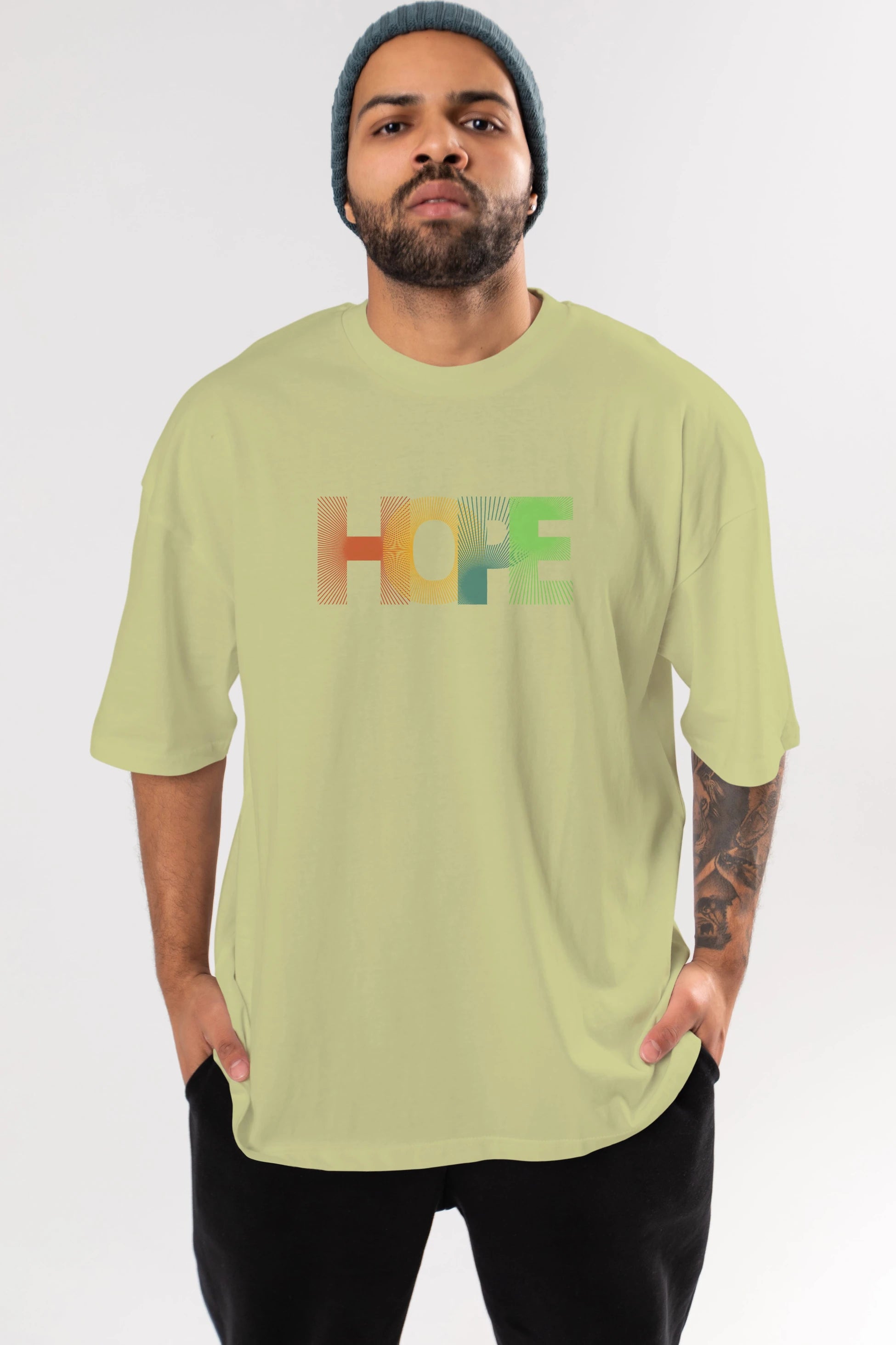 Hope Ön Baskılı Oversize t-shirt Erkek Kadın Unisex