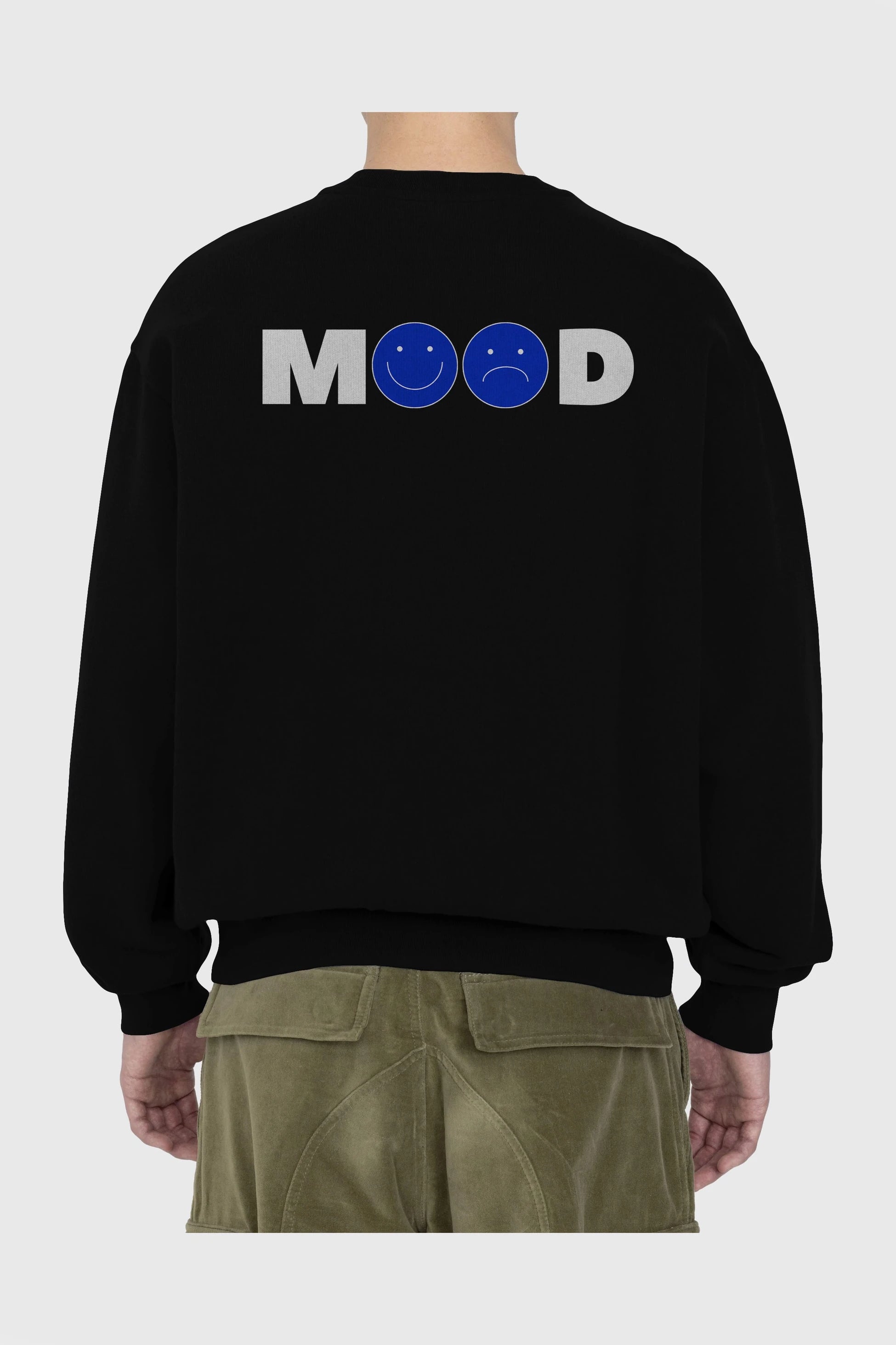 Mood Arka Baskılı Oversize Sweatshirt Erkek Kadın Unisex