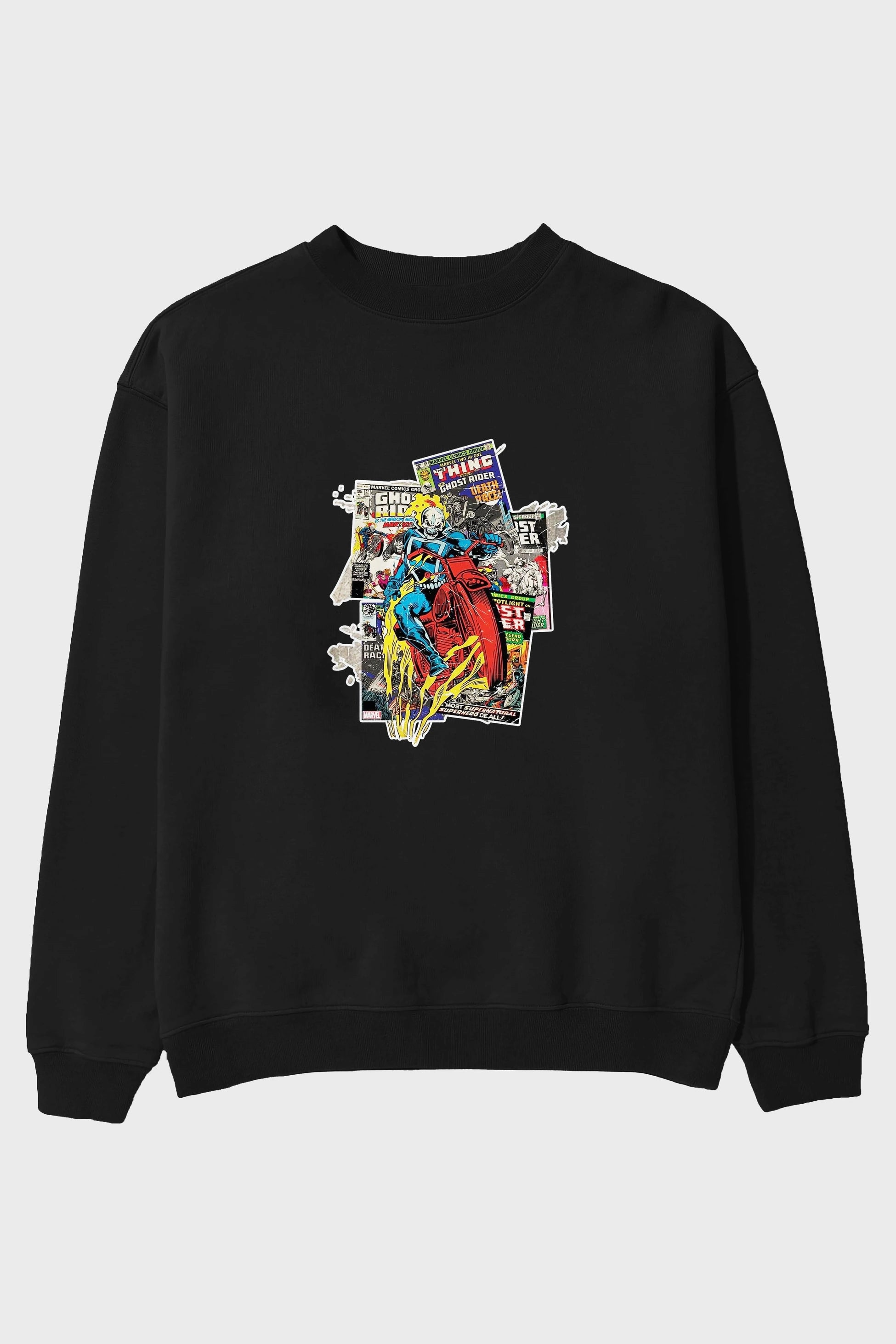Ghost Rider Ön Baskılı Oversize Sweatshirt Erkek Kadın Unisex