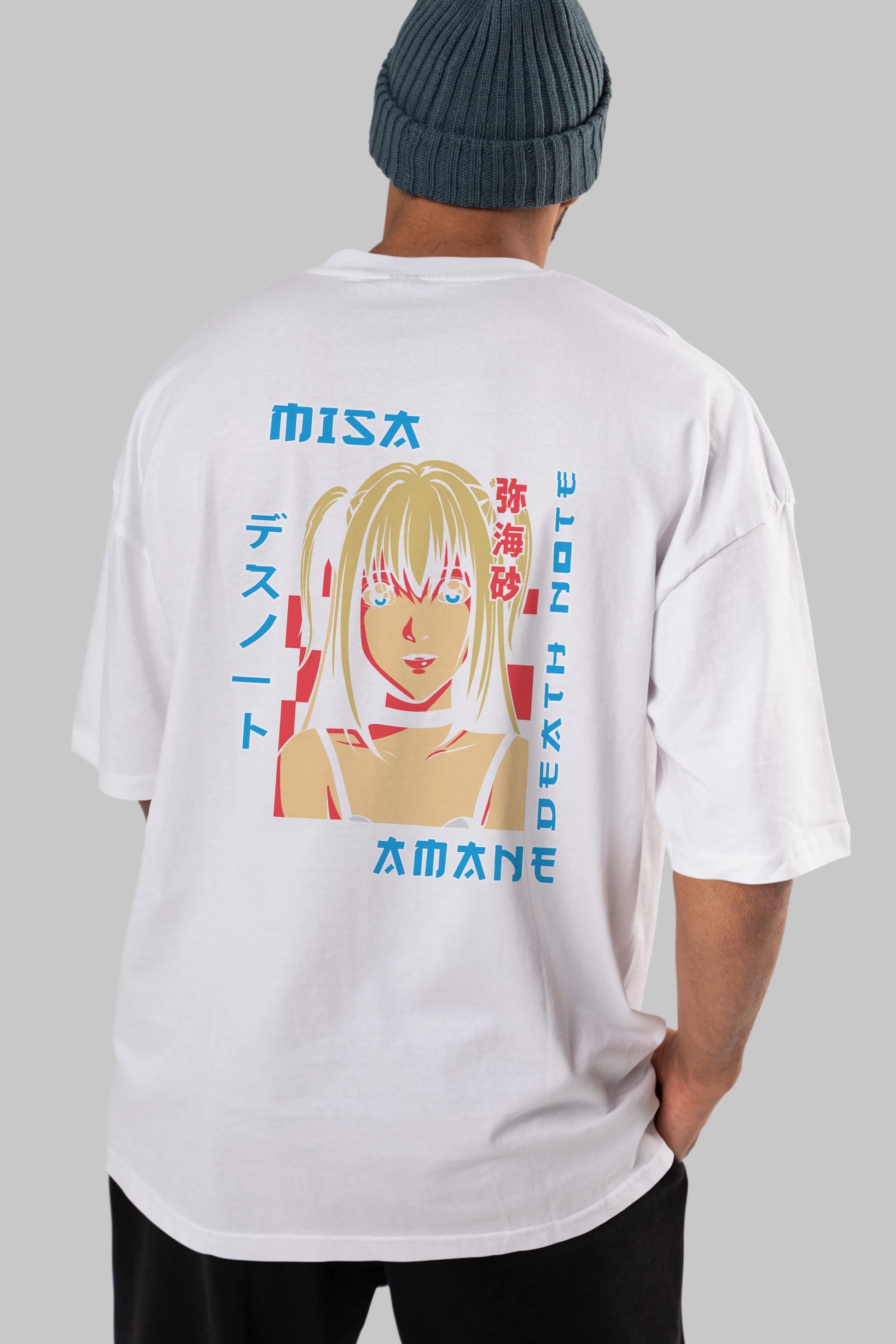 MISA-DEATH NOTE Anime Arka Baskılı Oversize t-shirt Erkek Kadın Unisex