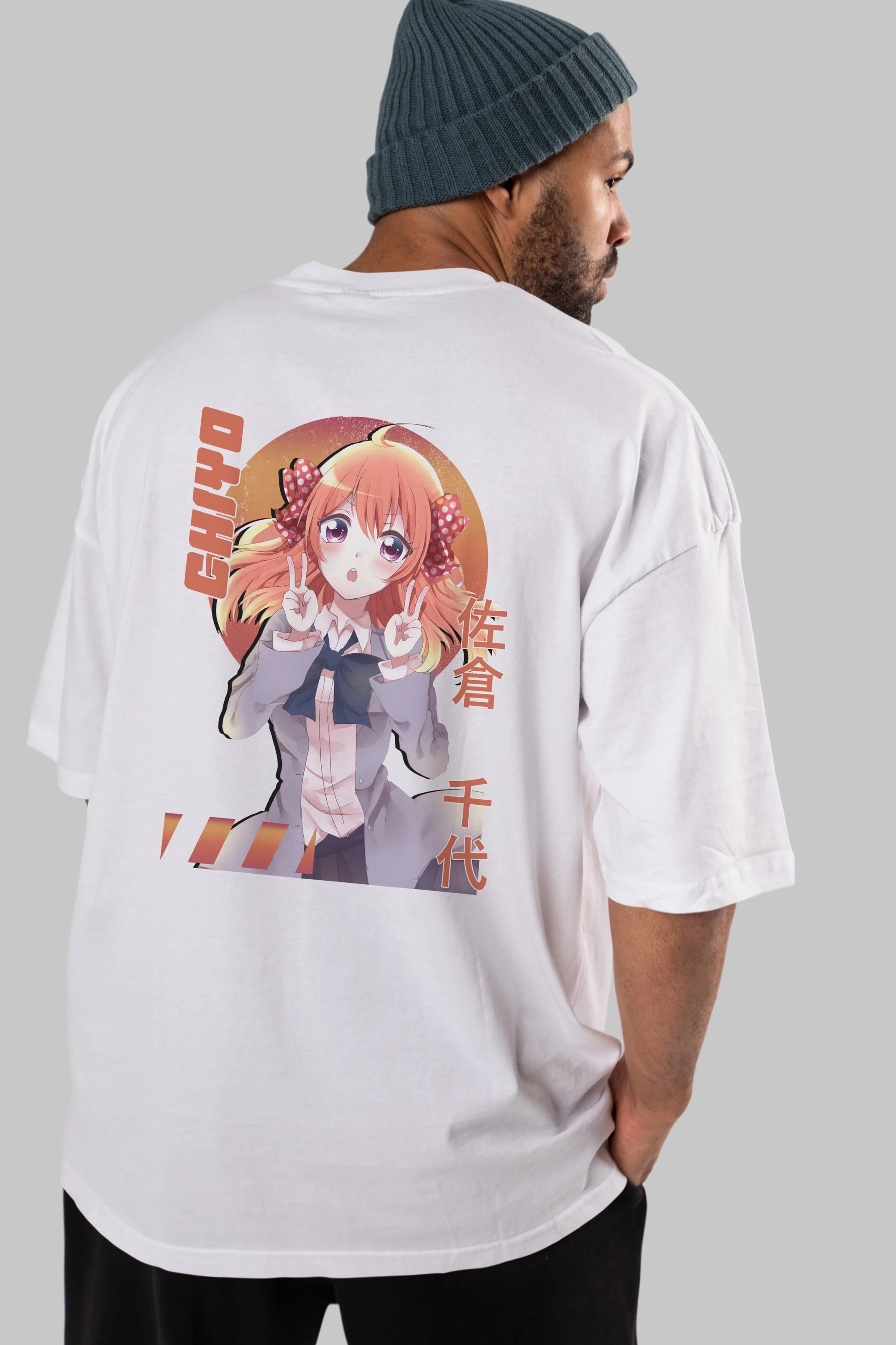 Chiyo Sakura 5 Anime Arka Baskılı Oversize t-shirt Erkek Kadın Unisex