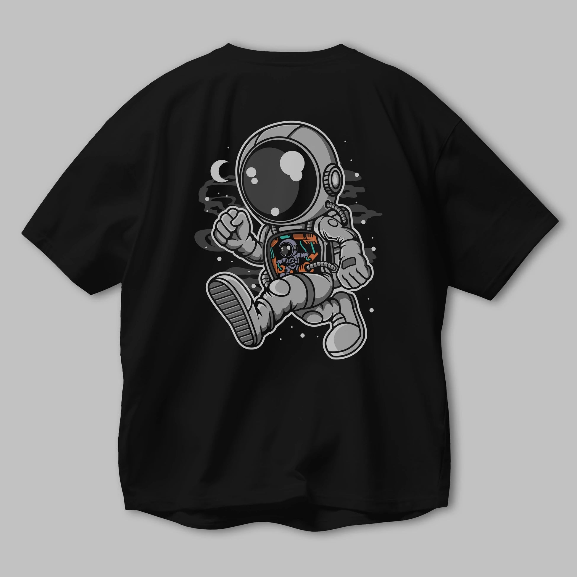 Astronaut Robotic Machine Arka Baskılı Oversize t-shirt Erkek Kadın Unisex