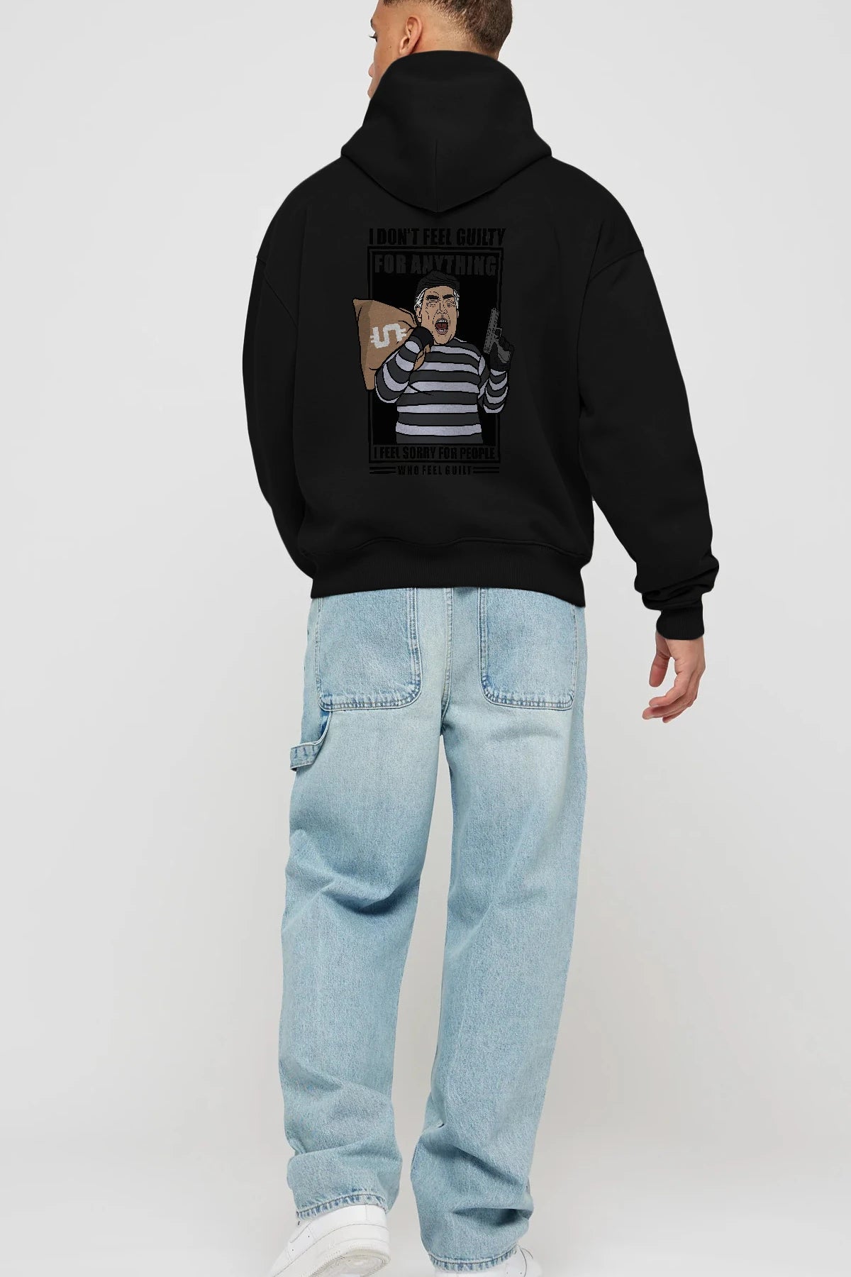 Criminal Trump Arka Baskılı Hoodie Oversize Kapüşonlu Sweatshirt Erkek Kadın Unisex