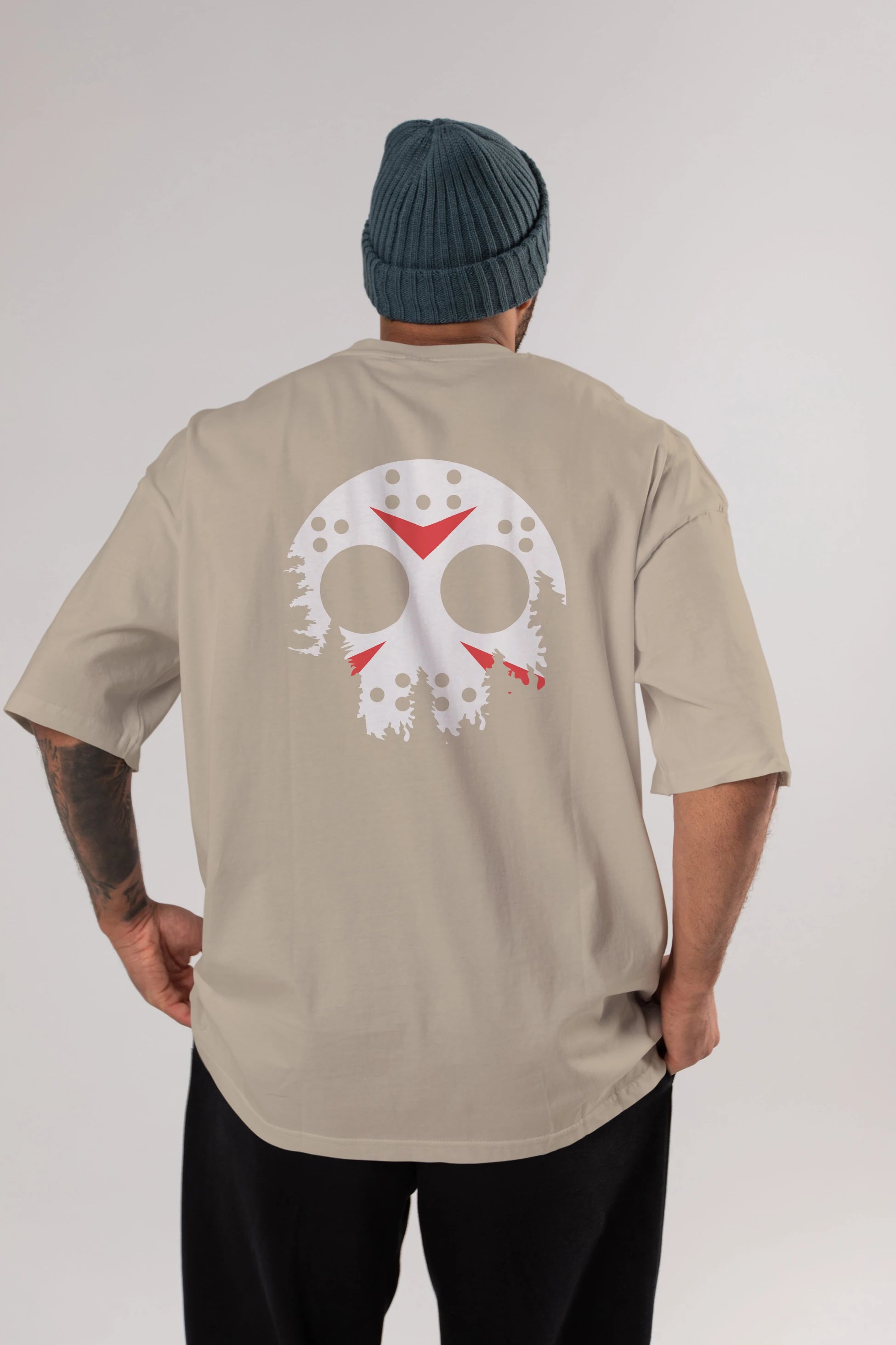 Jason Moon Arka Baskılı Oversize t-shirt %100 pamuk Erkek Kadın Unisex