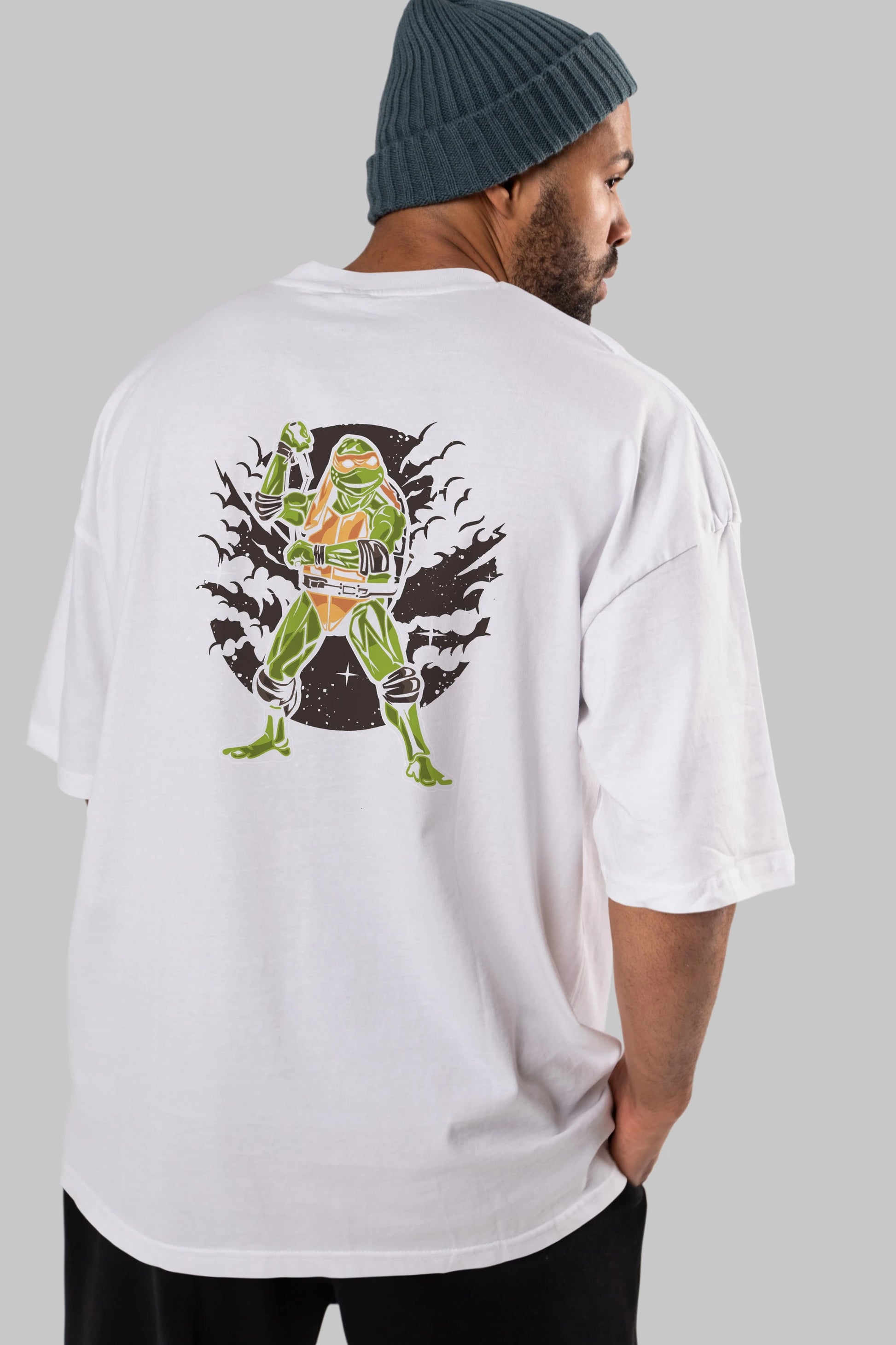 TURTLES Arka Baskılı Oversize t-shirt Erkek Kadın Unisex %100 Pamuk